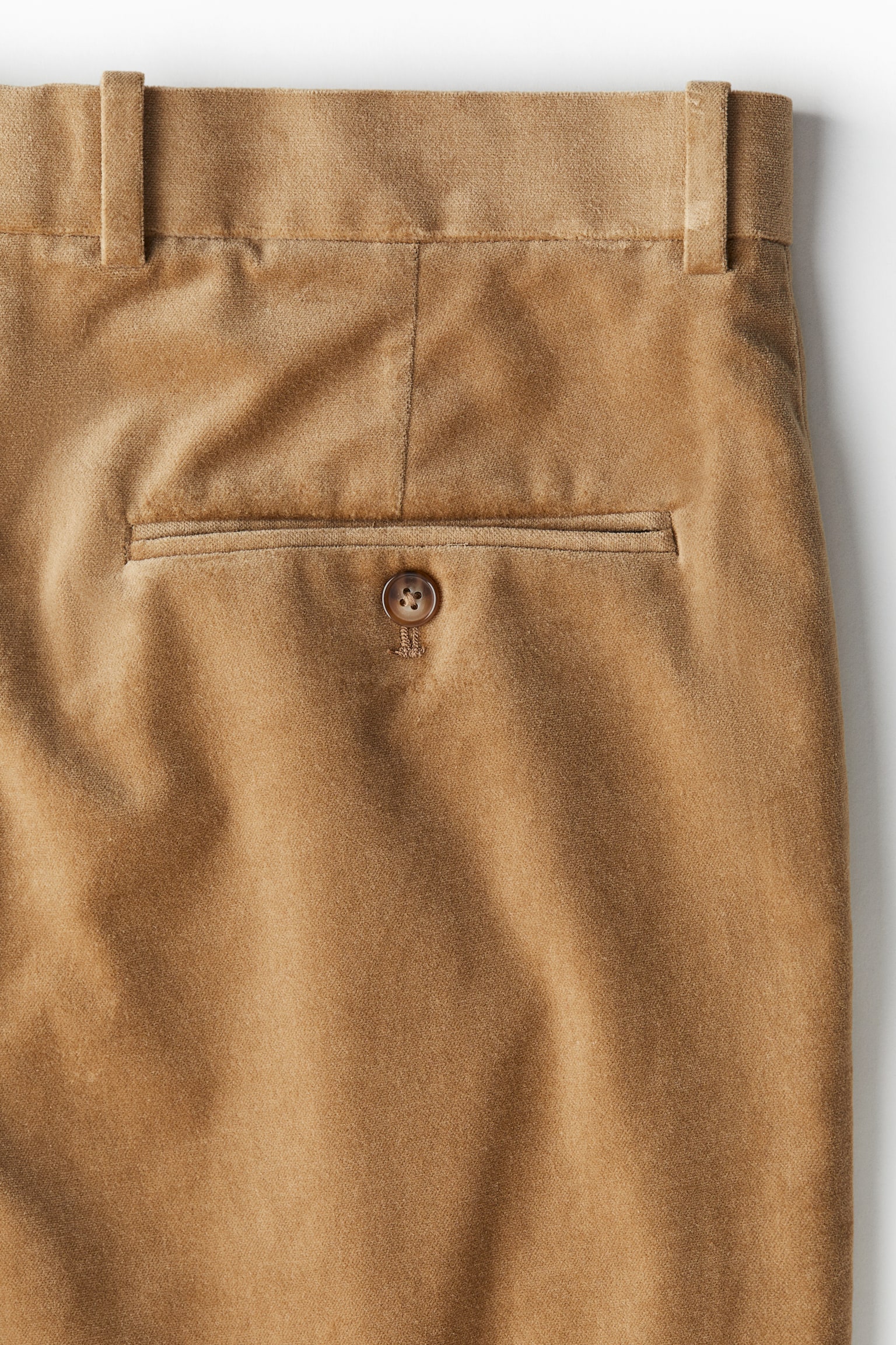 Regular Fit Velvet trousers - Beige/Black - 3