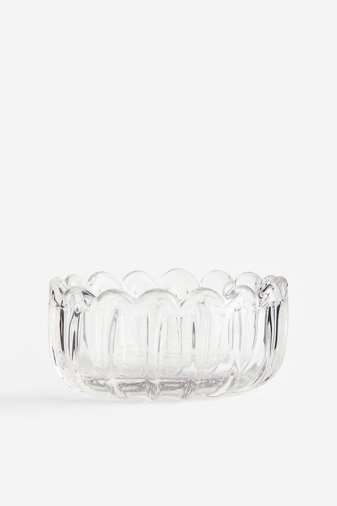 Dekorative Glasschale - Klarglas/Grey