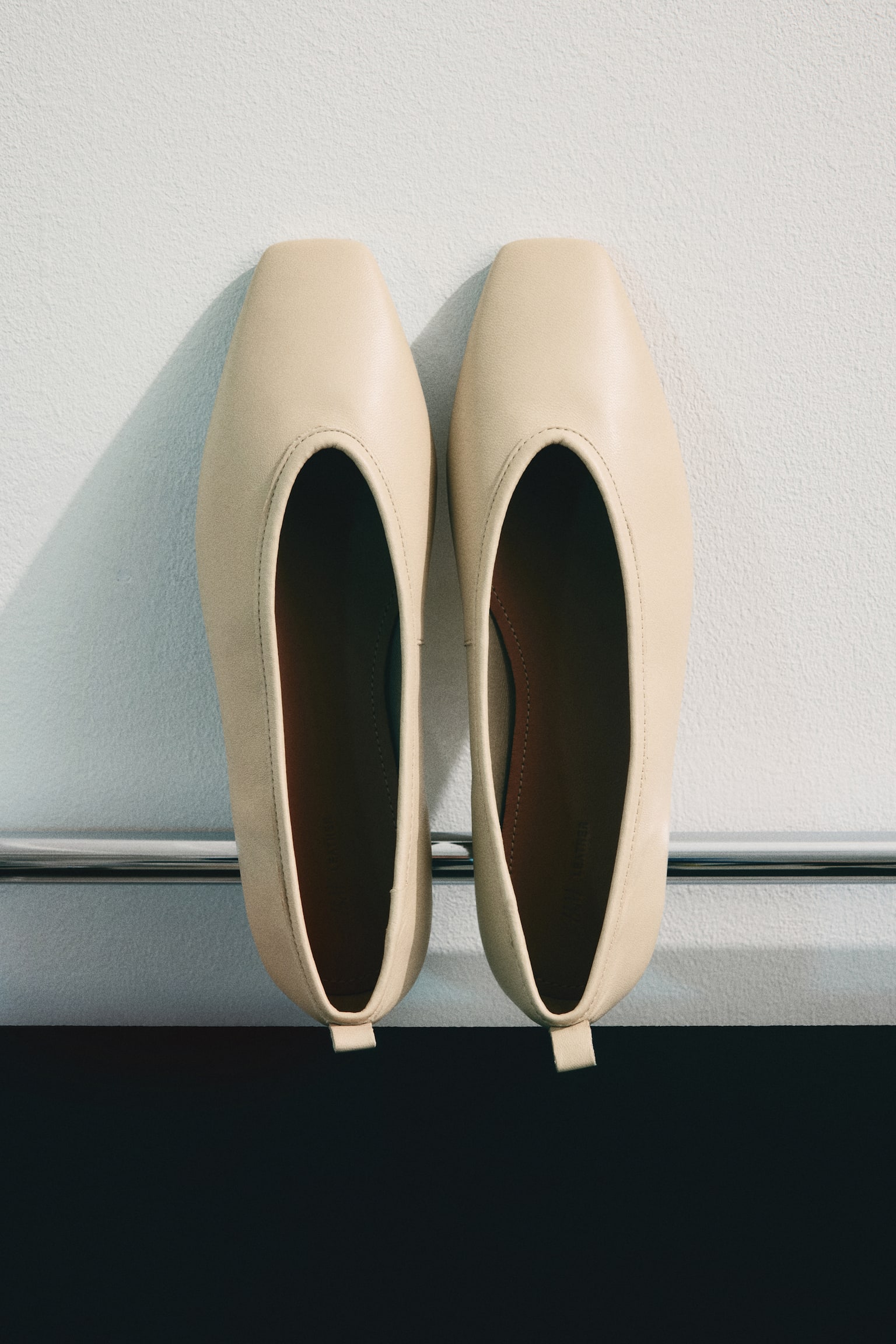 Leather ballet flats - Beige/Beige - 1