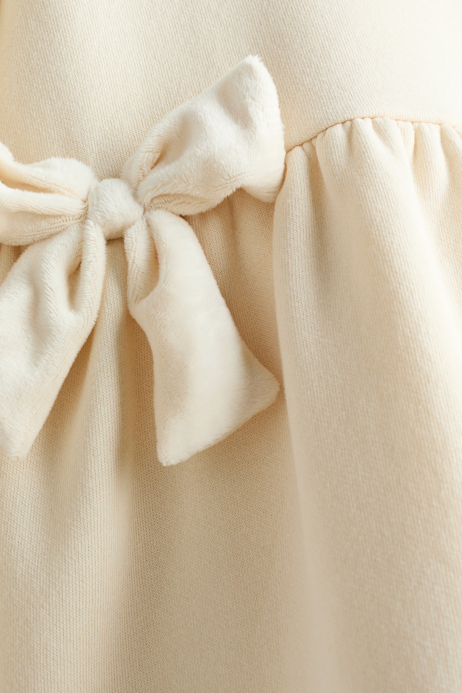 Детское платье H&M Bow-Detail Sweatshirt, цвет: Светлый бежевый — фото 2
