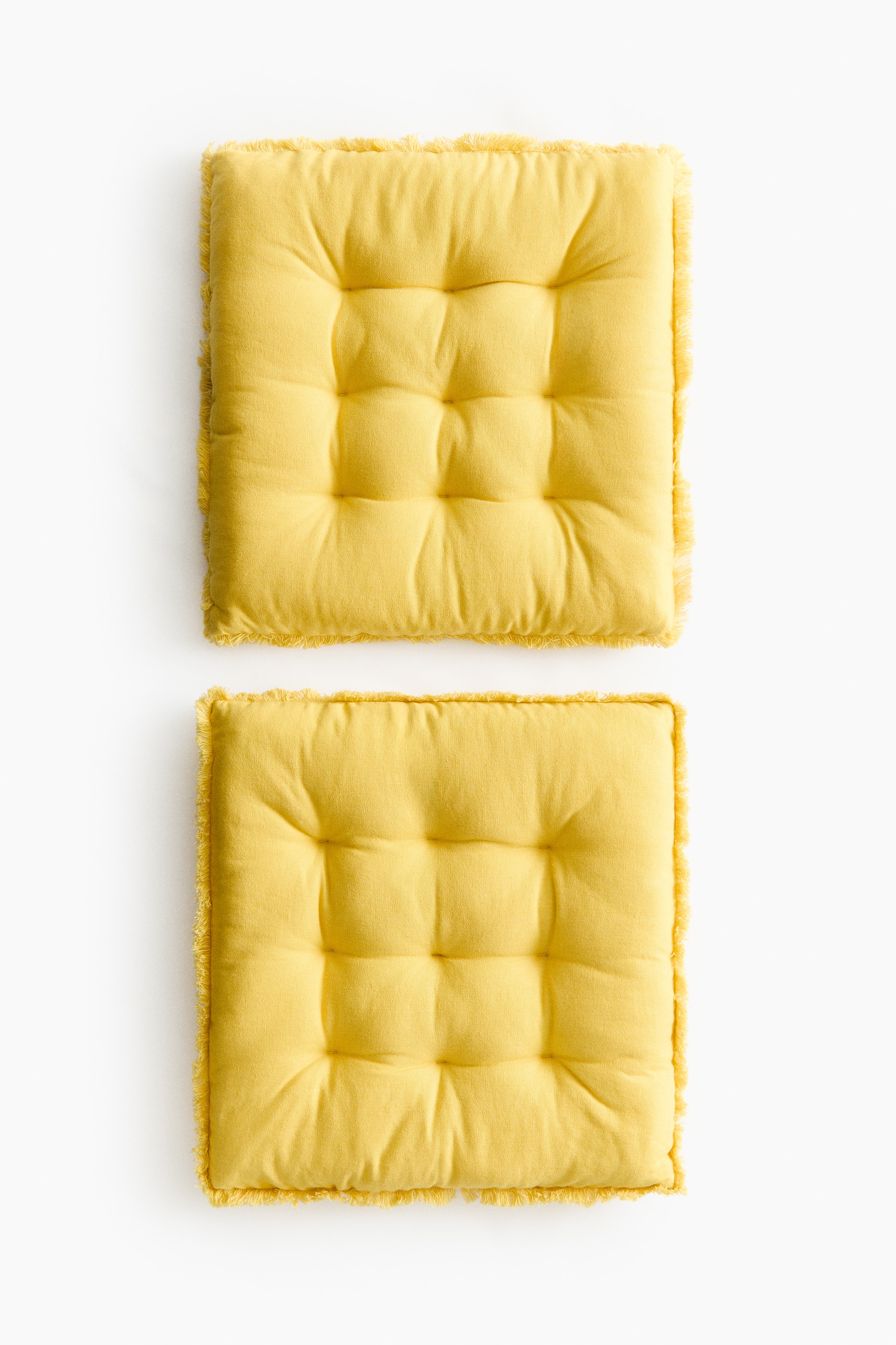 2er-Pack Sitzkissen aus Leinenmischgewebe - Gelb/Hellbeige/Dunkelbraun/Helles Khakigrün/Orange