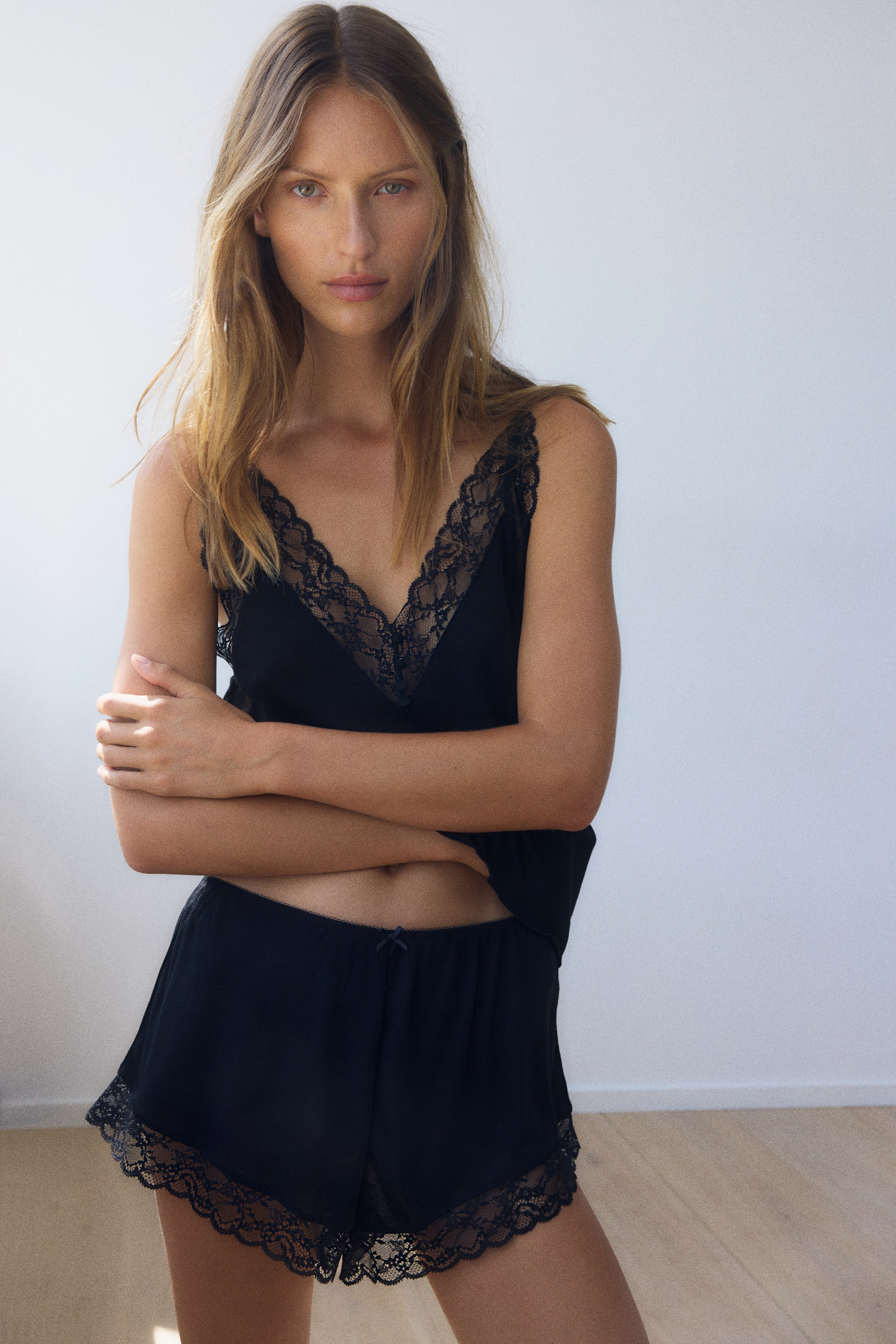 Lace-Trimmed Viscose-Blend Pajamas