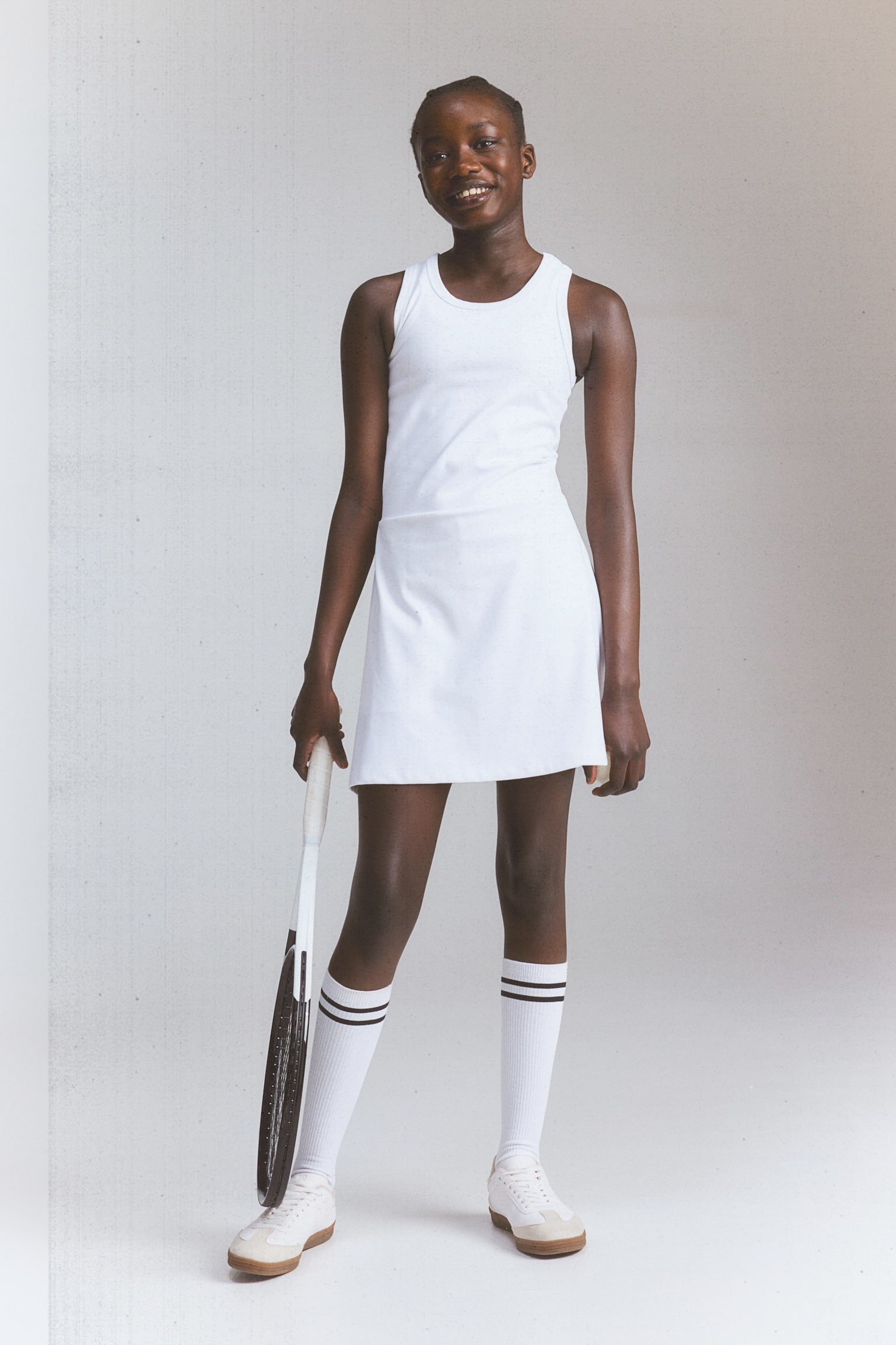 Tennis dress in DryMove™ - White/Black - 8