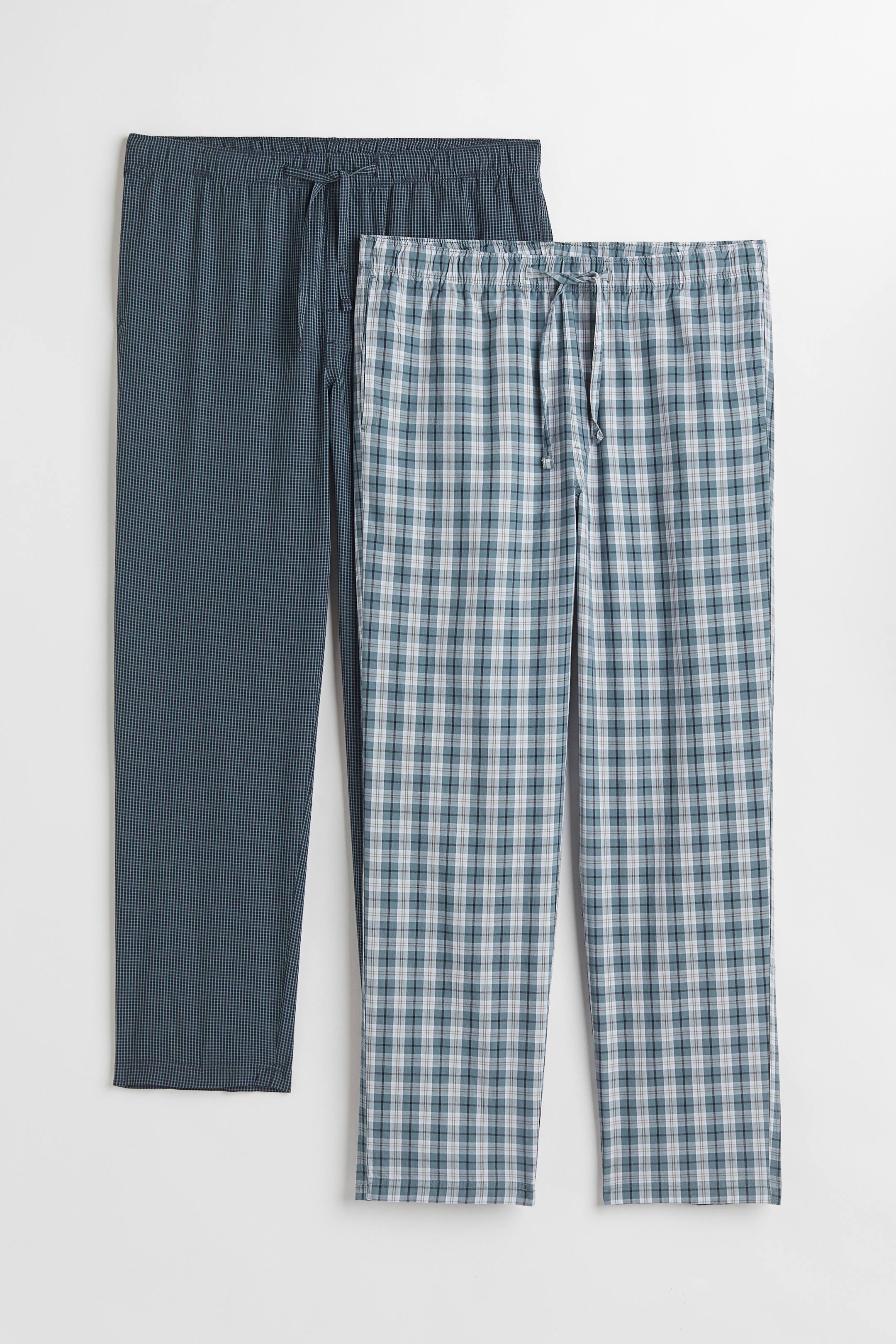 View larger image: 2-pack Regular Fit pyjama bottoms - Dark green/Checked - Men | H&M 1