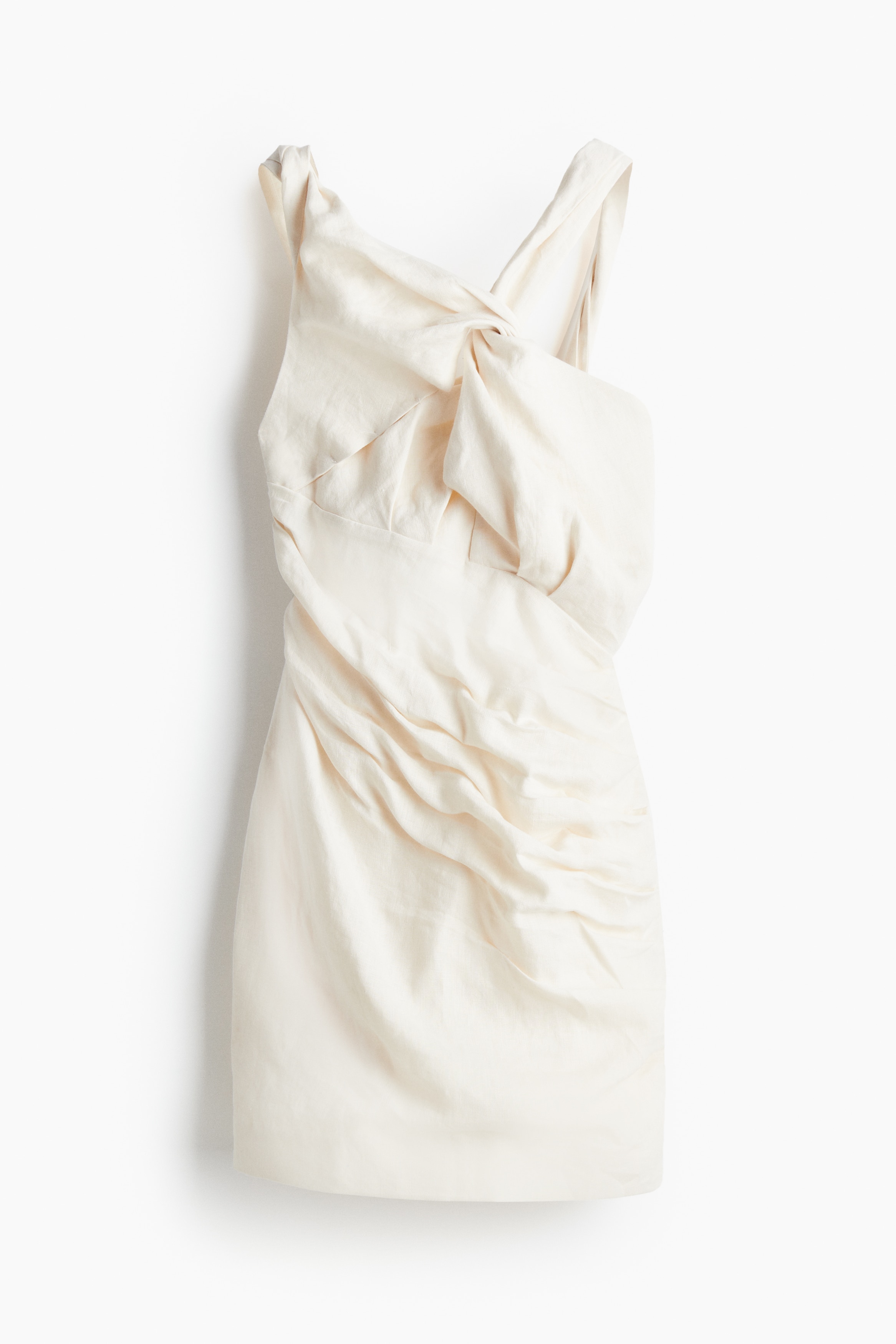 Minirobe asymétrique en lin - Crème