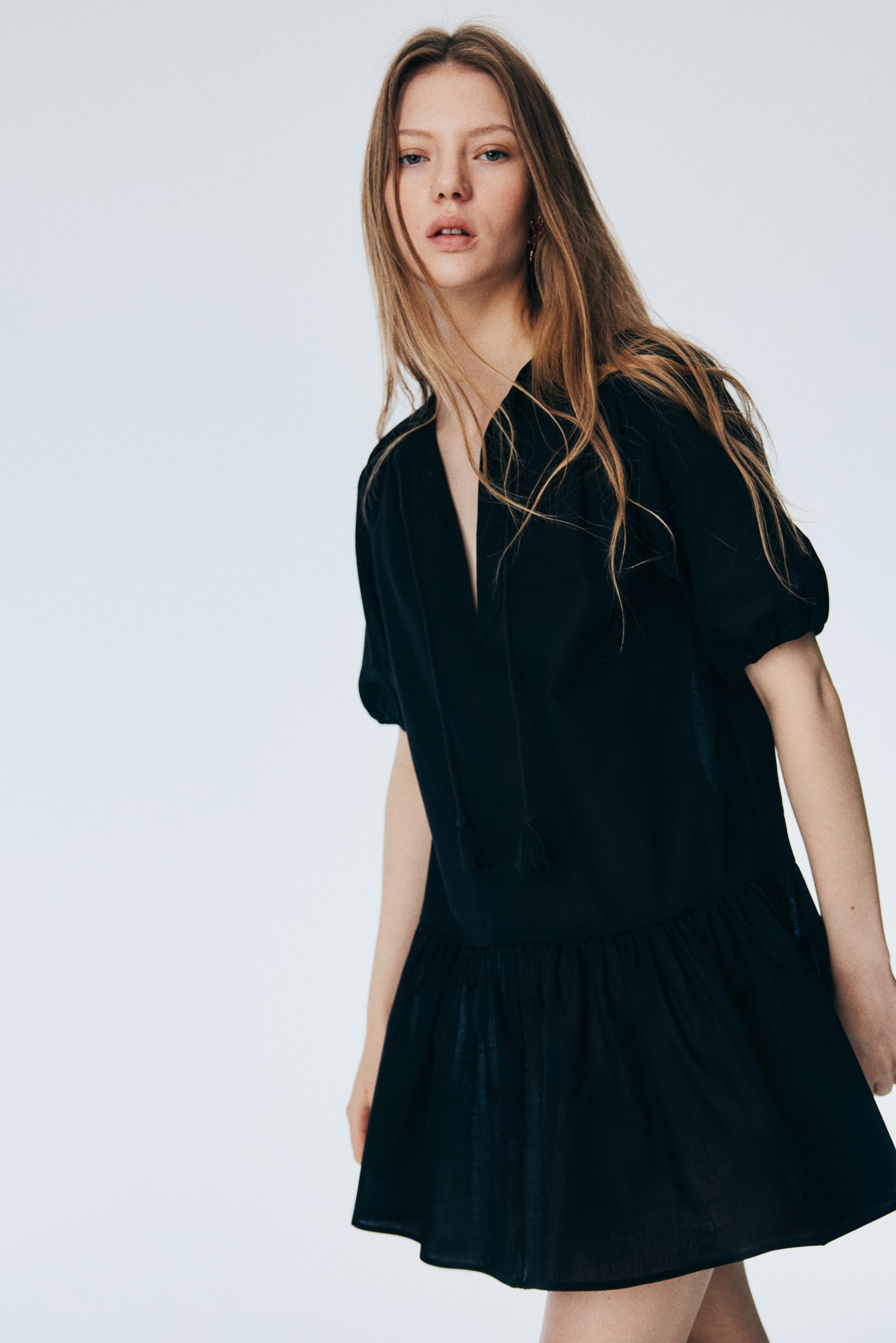 Flared-hem dress