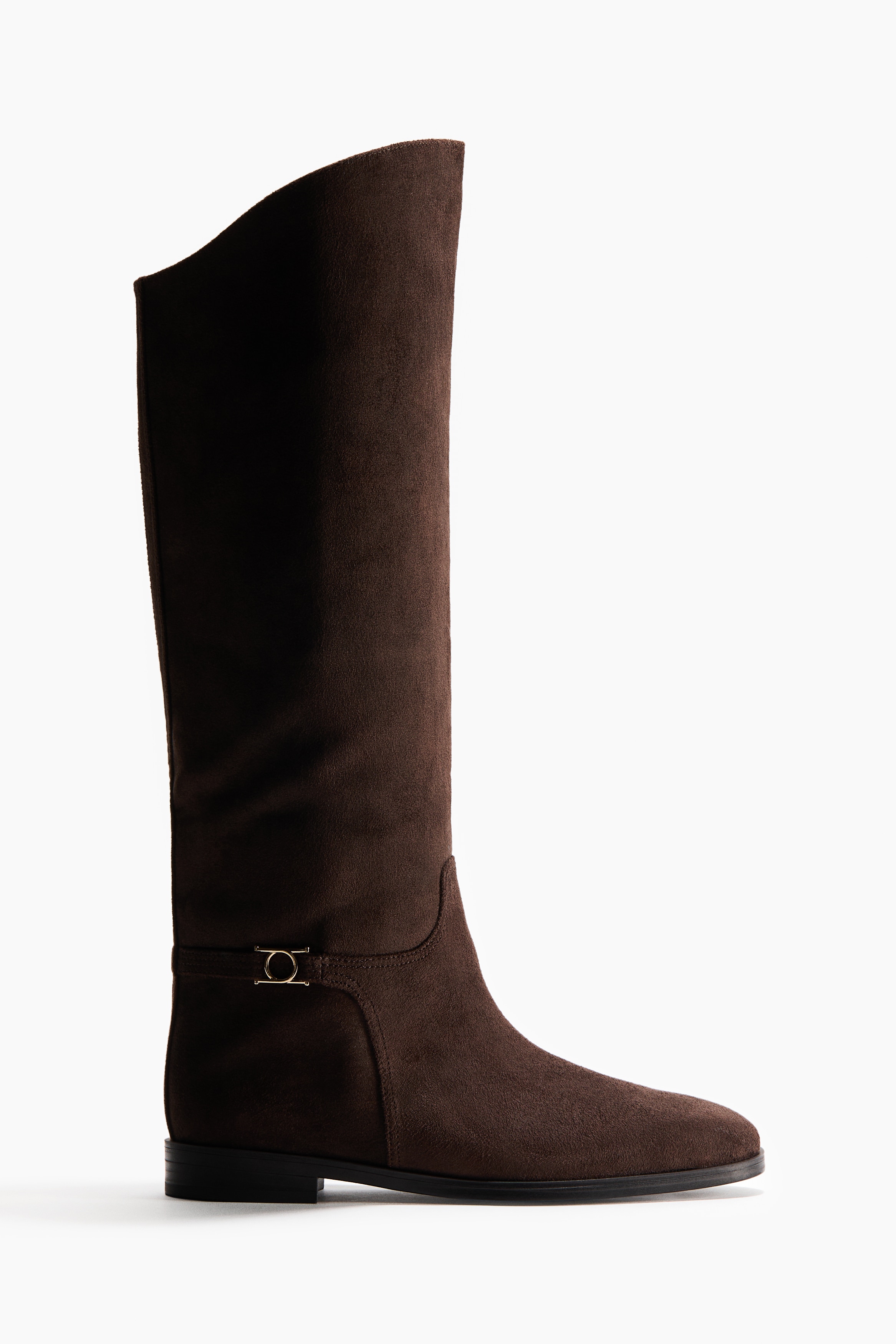 Boots met riempje - Donkerbruin/Zwart/Donkerbeige