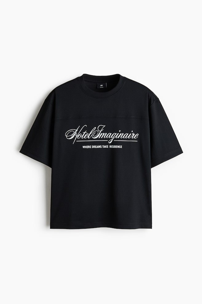 Oversized Printed Mesh T-Shirt - Black/Hotel Imaginaire/Cream/Hotel Imaginaire - 1