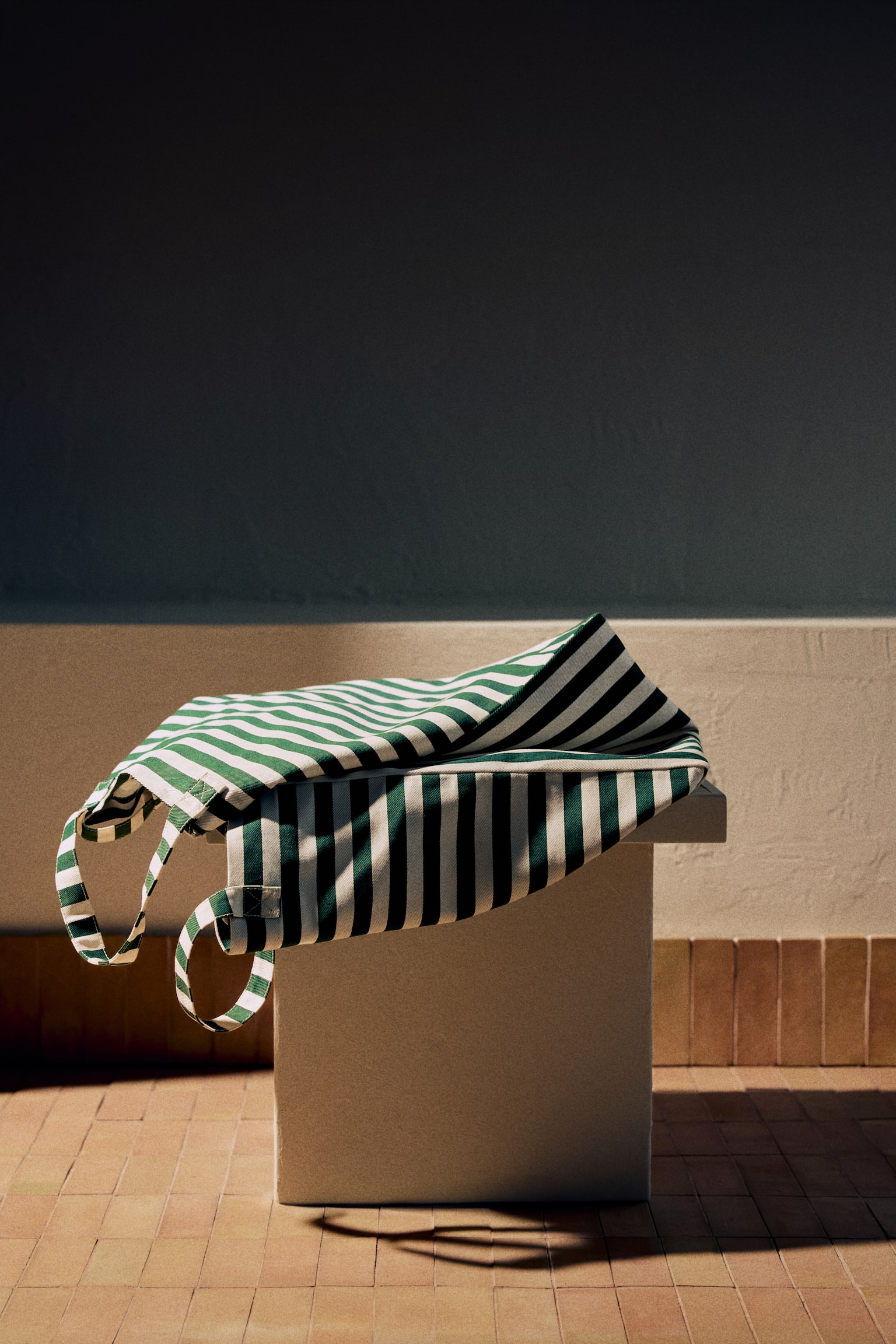 Cotton canvas beach bag - Green/Striped/Blue/Striped/Brown/White striped/Yellow/Striped/Beige/Striped - 1