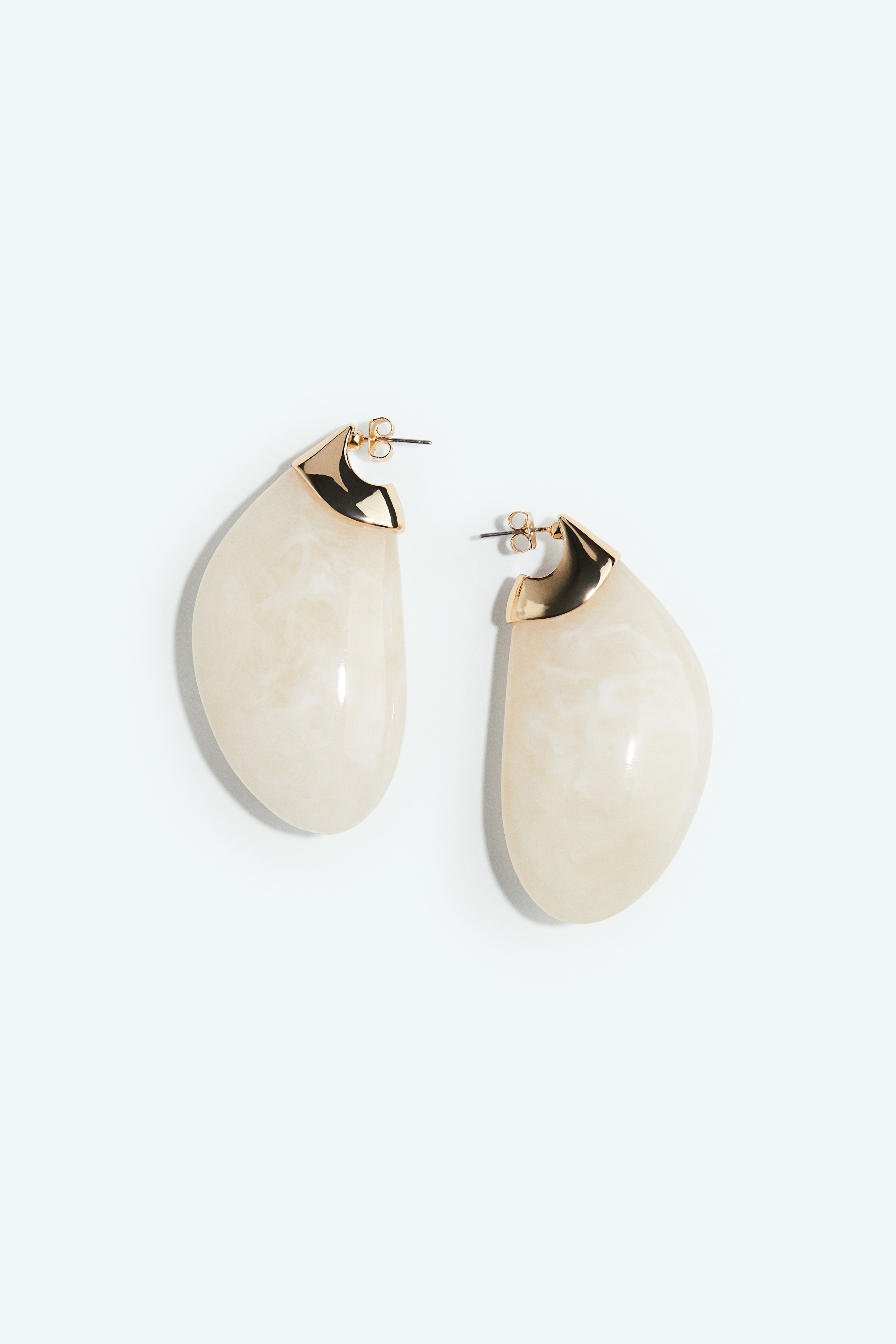 チャンキーピアス - ホワイト／マーブル