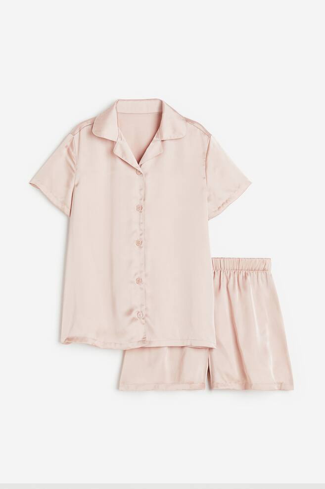 Satin pyjamas - Light pink/Light pink/Hearts