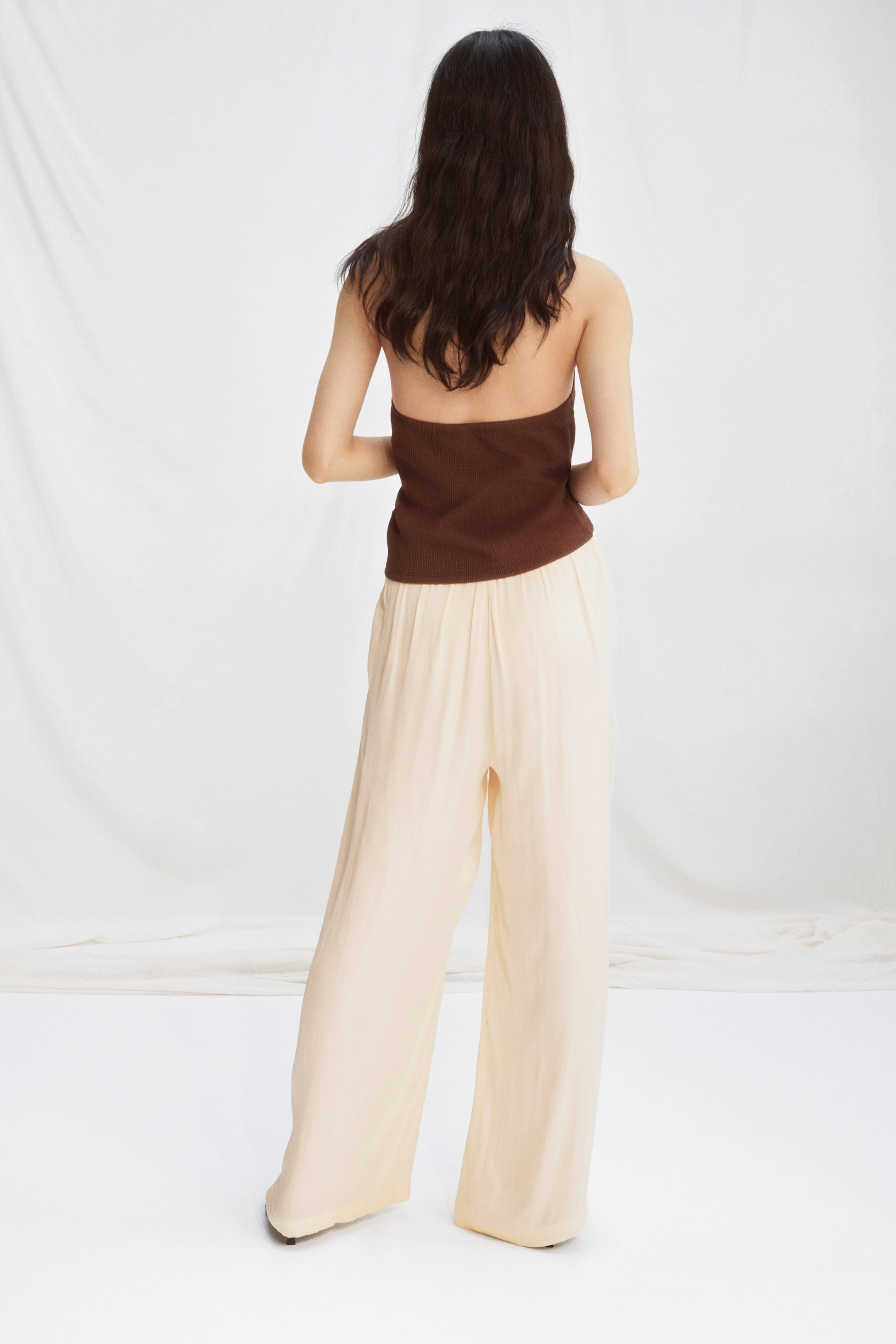 Wrap-Detail Satin Pants