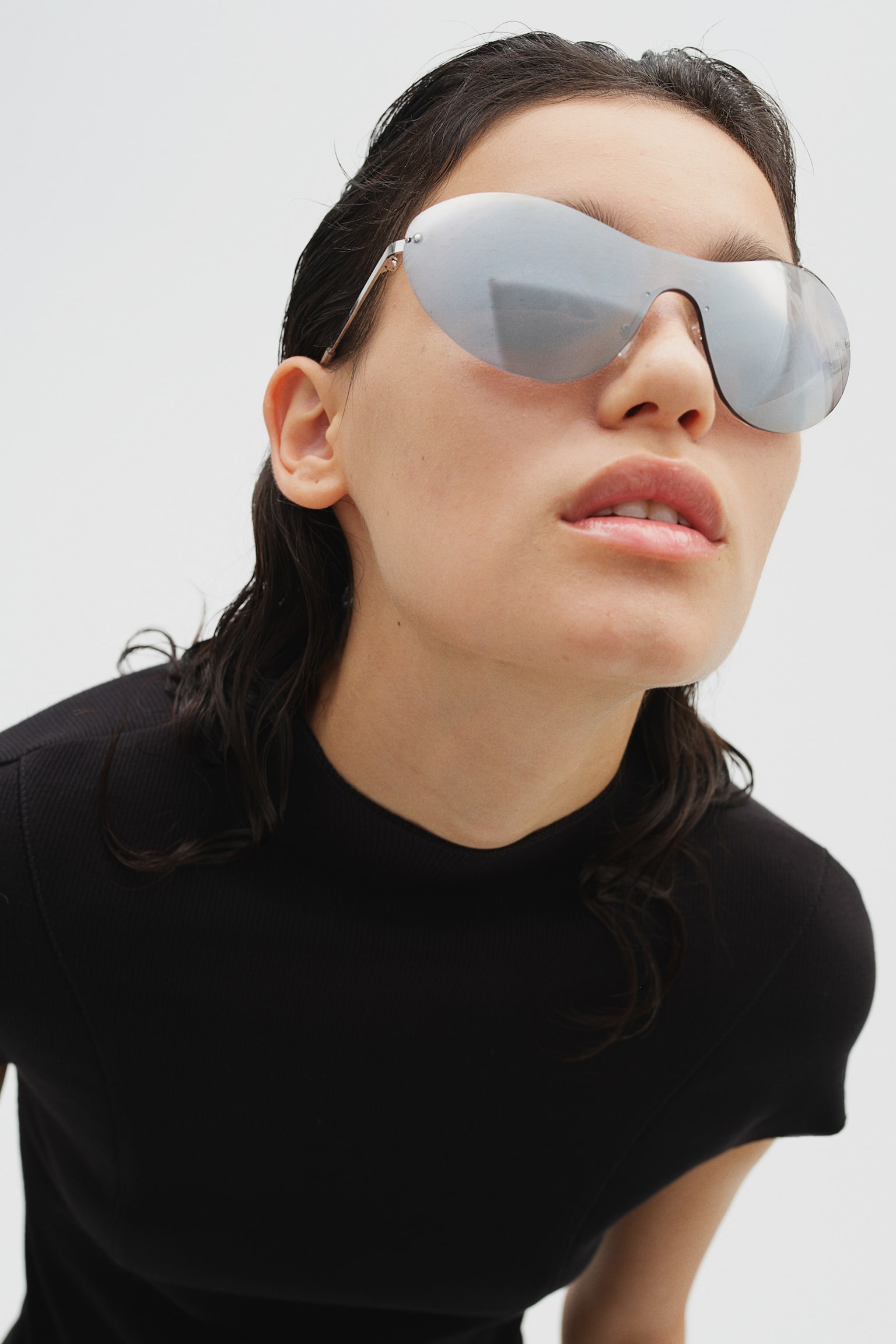 Sporty sunglasses - Silver-coloured/Black/Brown - 1