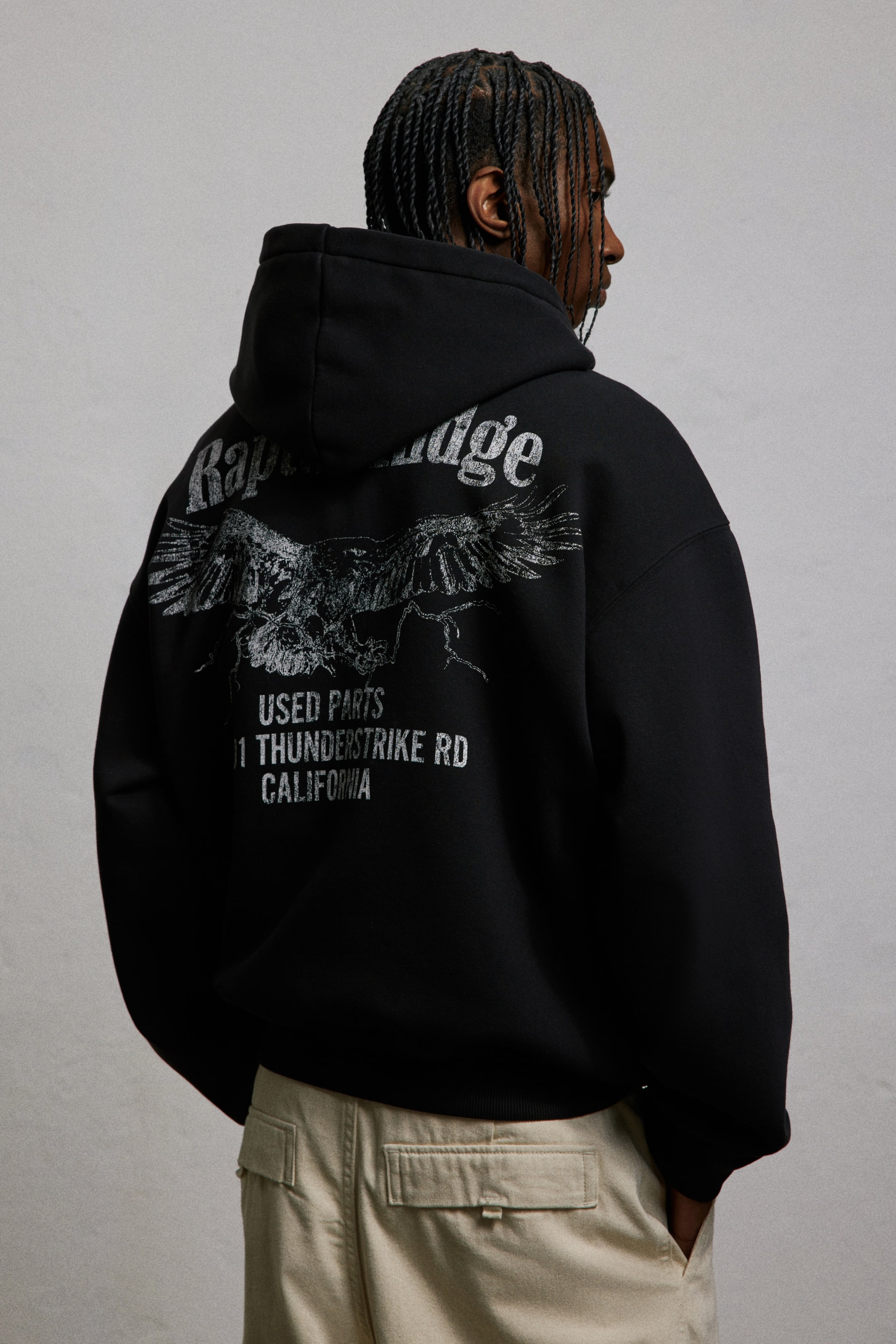 Loose Fit Printed Hoodie