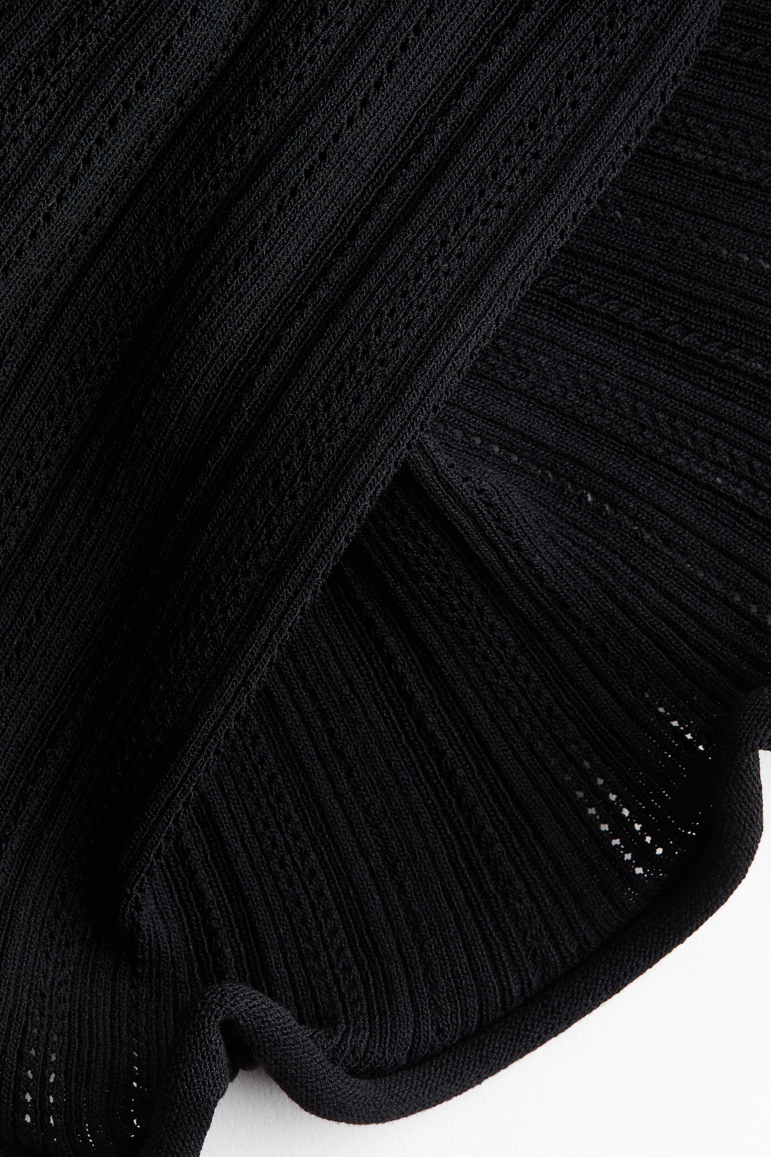 В’язана спідниця в рубчик - Чорний - 3