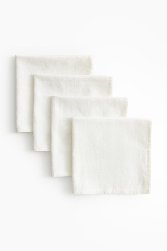 4-pack linen-blend napkins-White - 3
