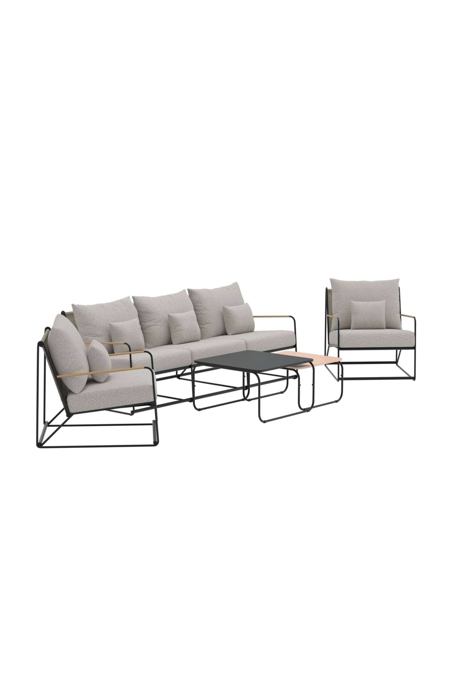 Palazzo Sofa-set-Bouclé, Schwarz - 4