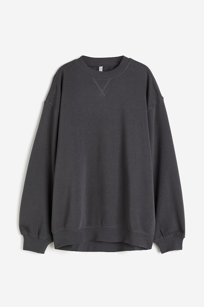 Oversized sweatshirt - Dark grey/Black/Light grey marl/Dark grey/dc/dc - 2