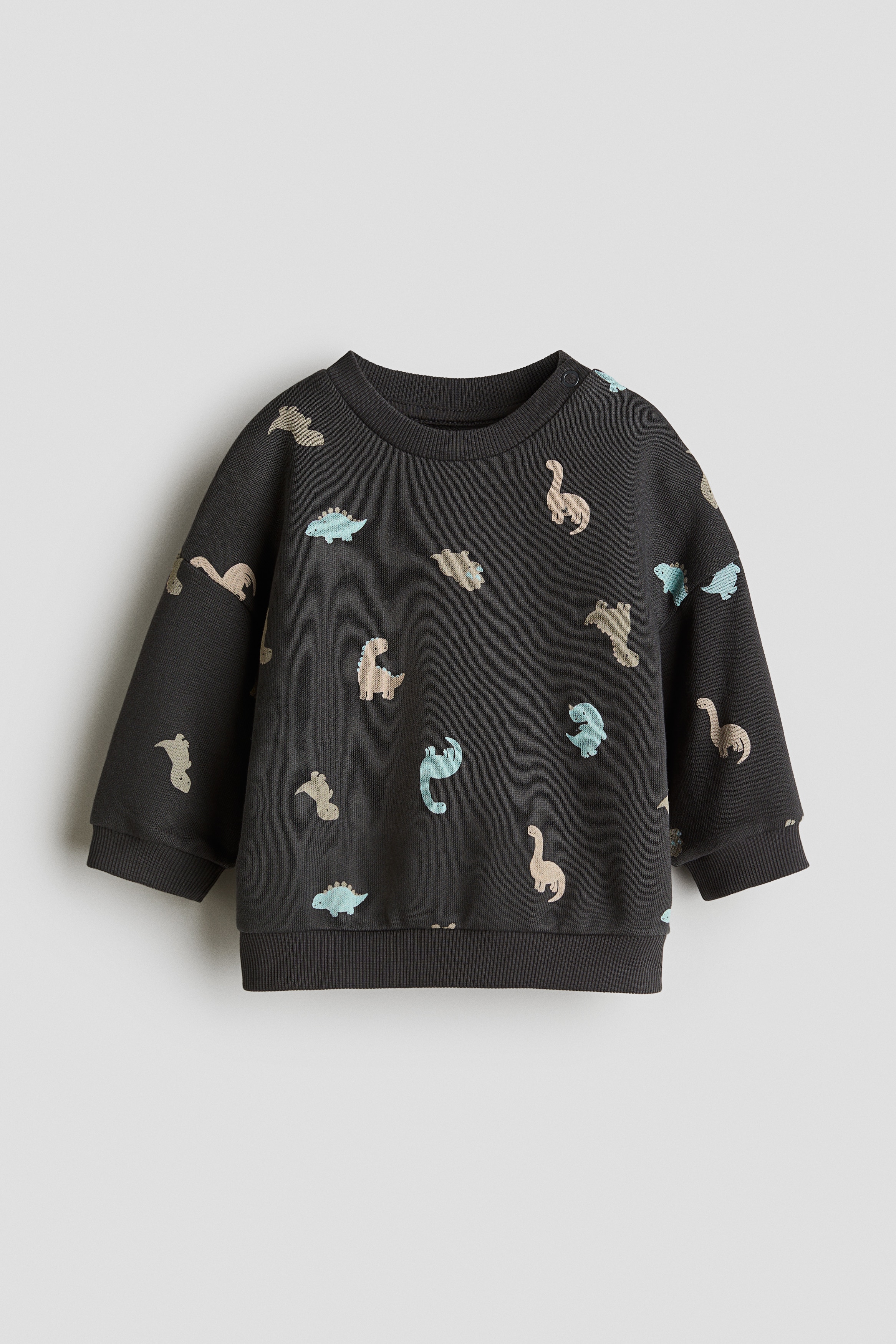 Nyomott mintás melegítőfelső - Sötétszürke/dinoszauruszok/Tengerészkék/New York