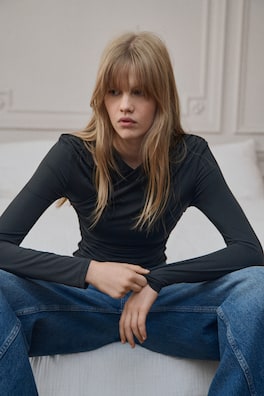 Draped Jersey Top