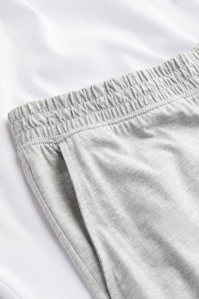 Pyjama vest top and shorts - White/Grey marl - 5