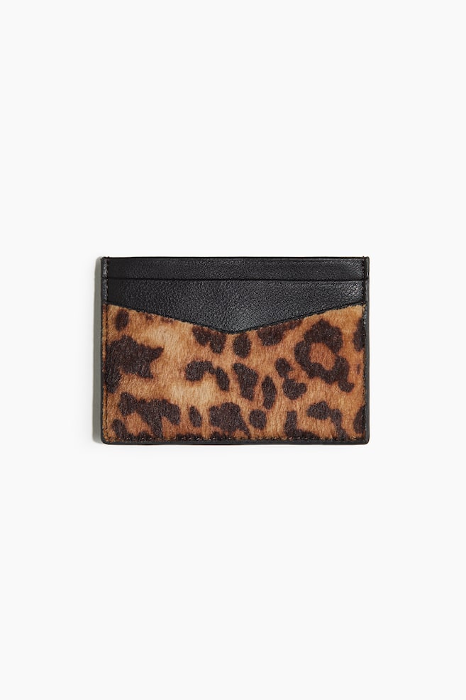 Card holder - Black/Leopard print - 1
