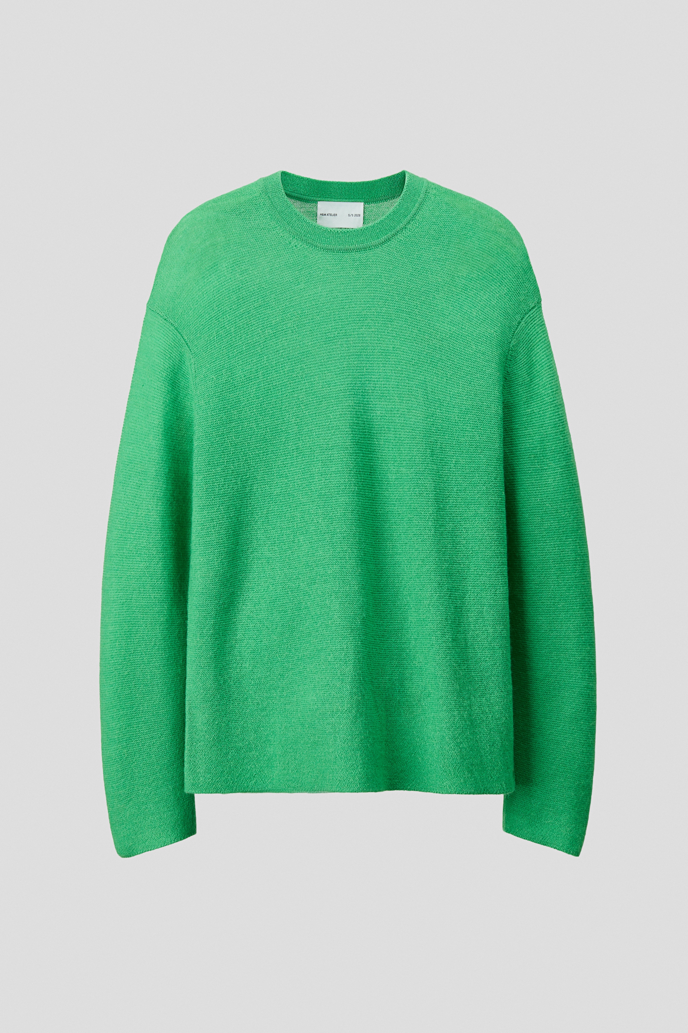 Loose Fit Wool-blend purl-knit jumper - Bright green