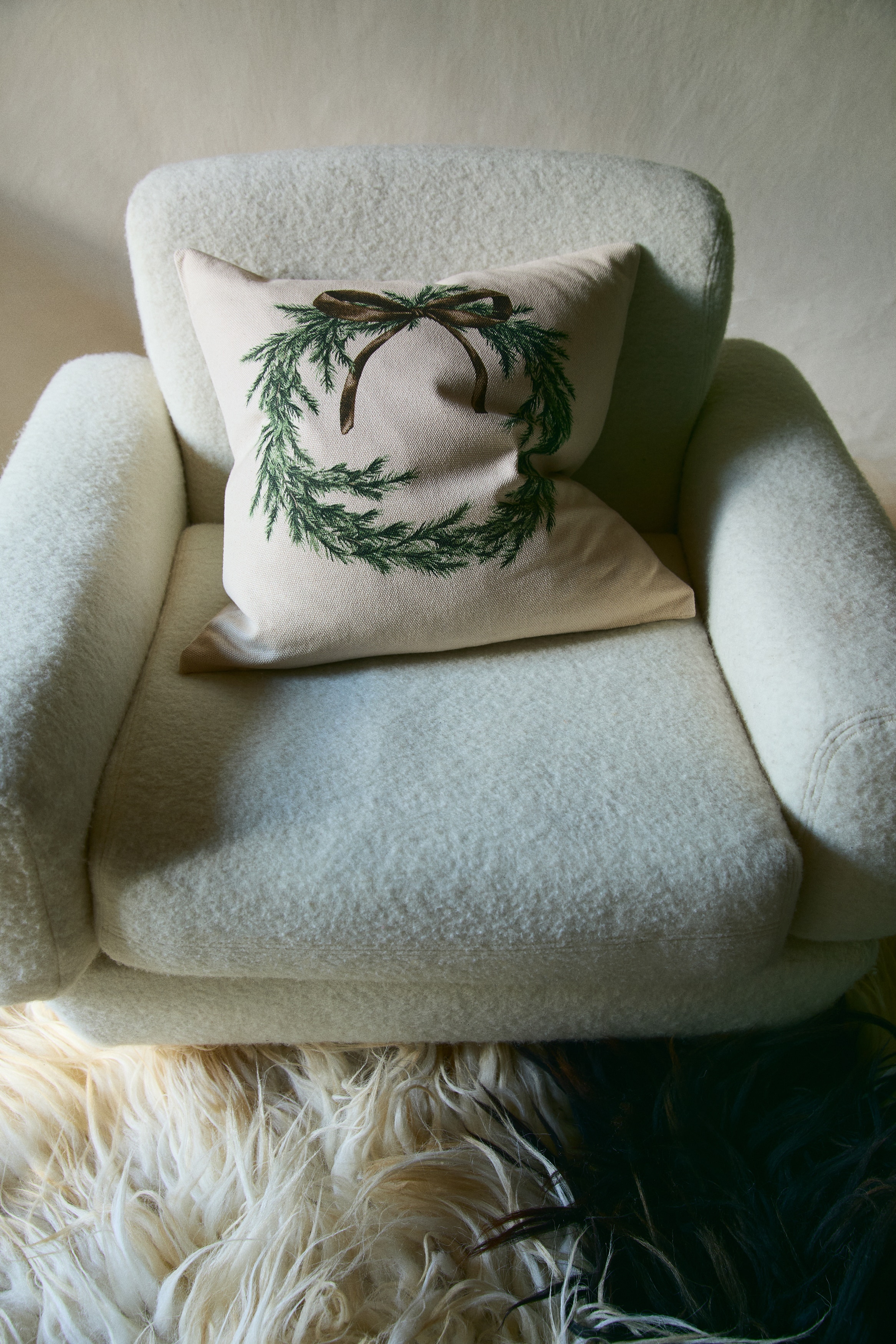 Housse de coussin imprimée - Beige/couronne/Noir/motif imprimé