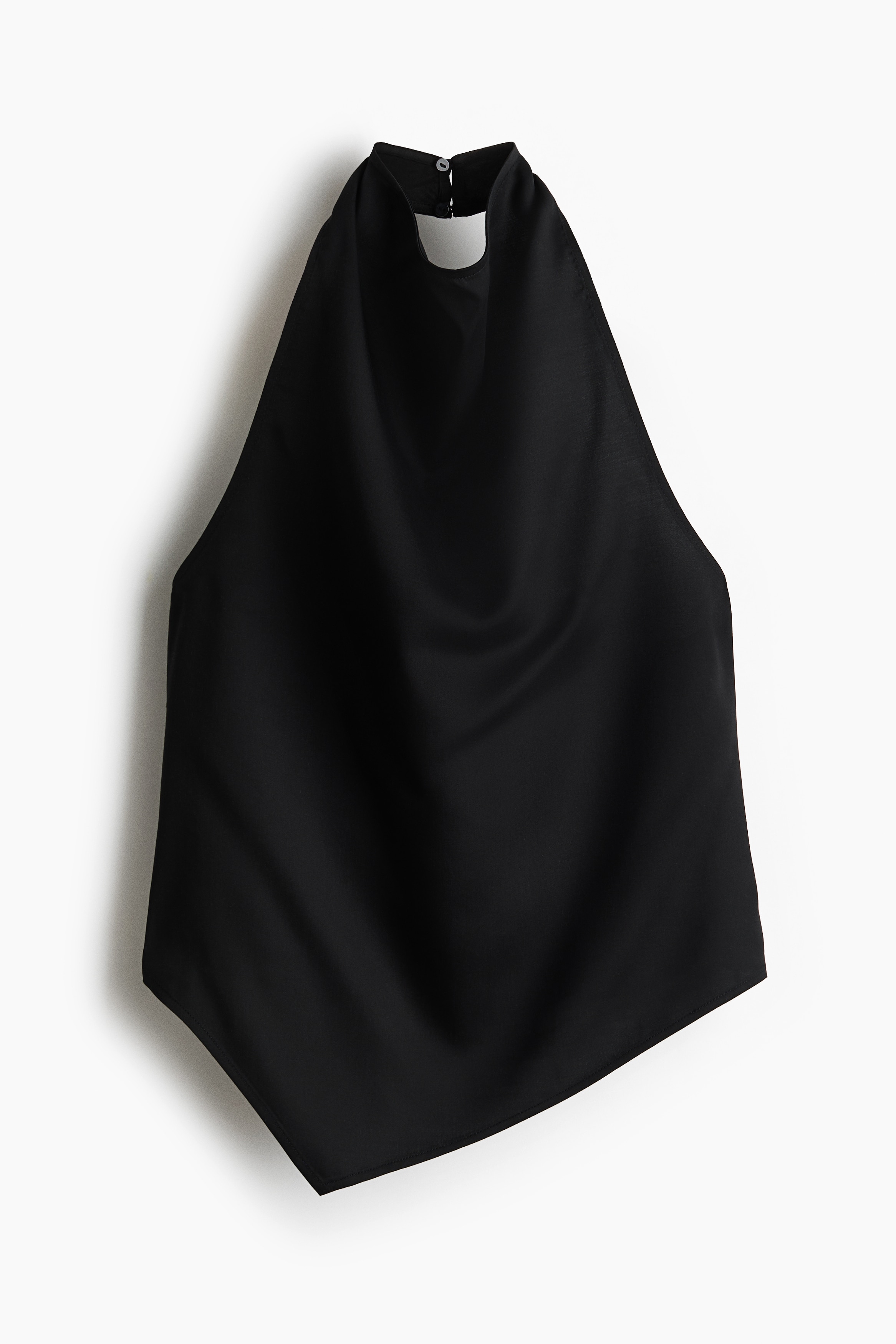 Asymmetric halterneck top - Black/Dark orange