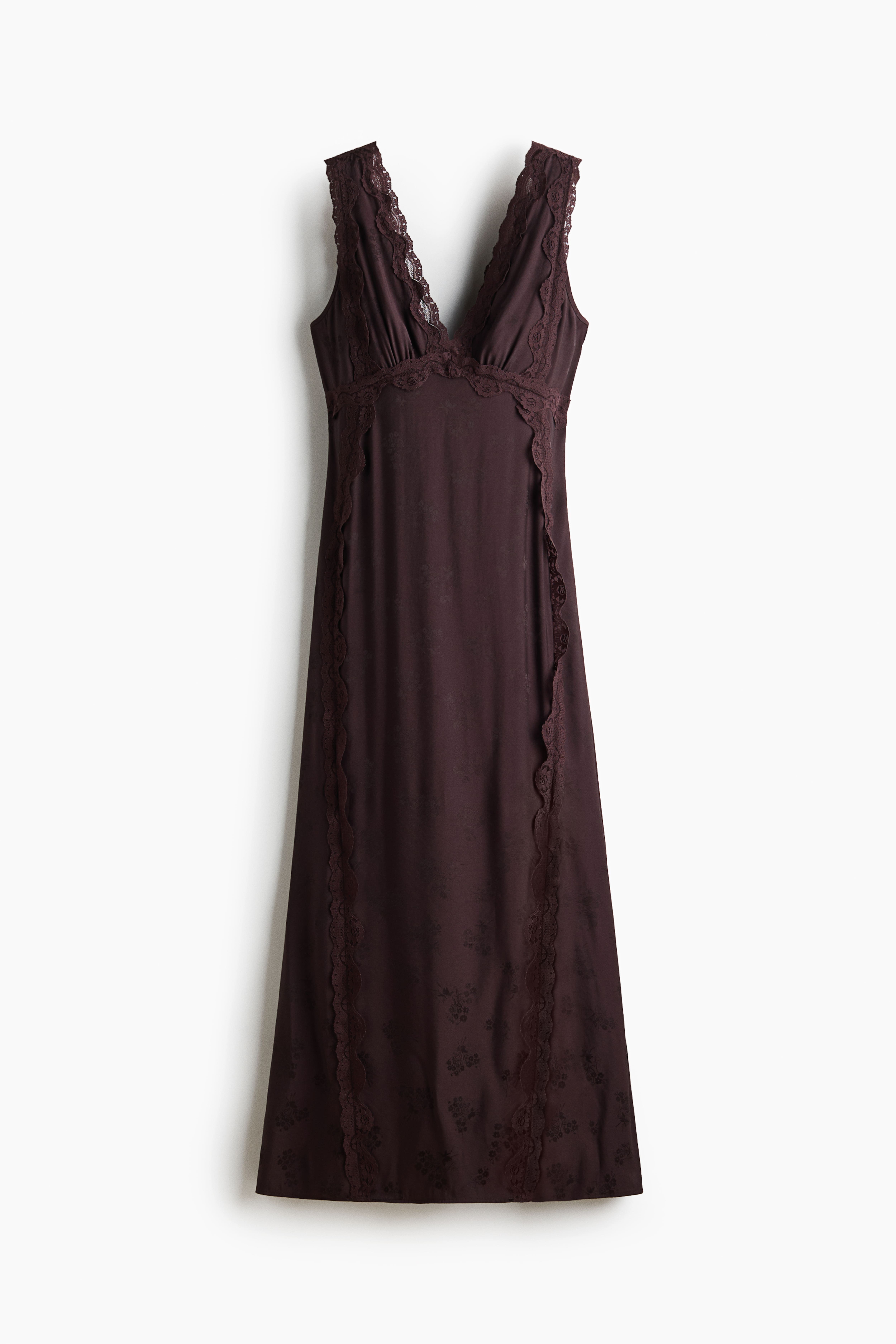Robe en tissu jacquard avec dentelle