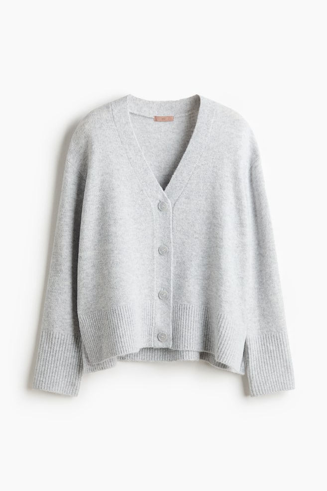 Cardigan - Light grey marl/Dark grey marl/Beige marl/Pink - 1