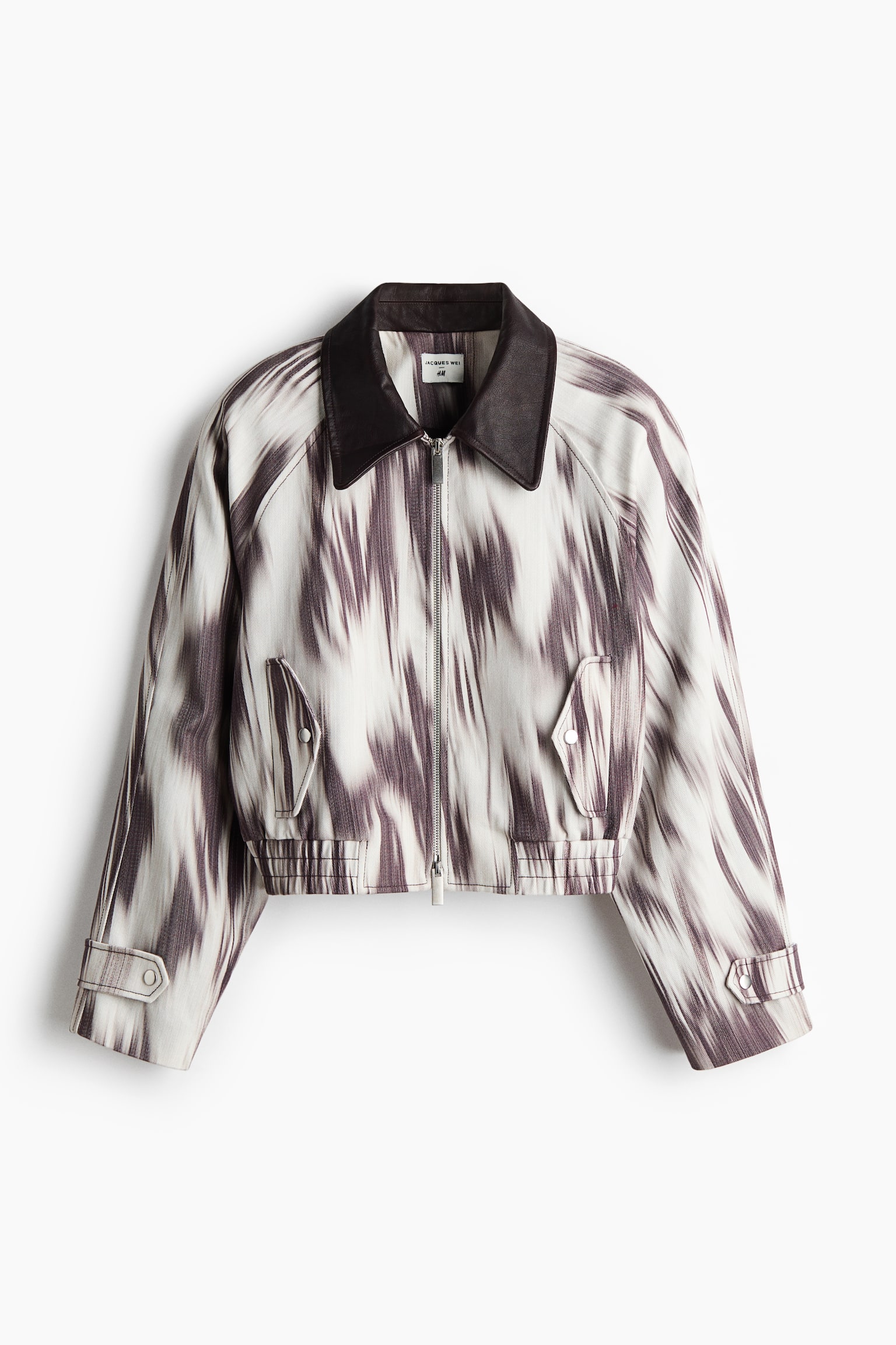 Print Cotton Jacket - White/Dark purple pattern - 1