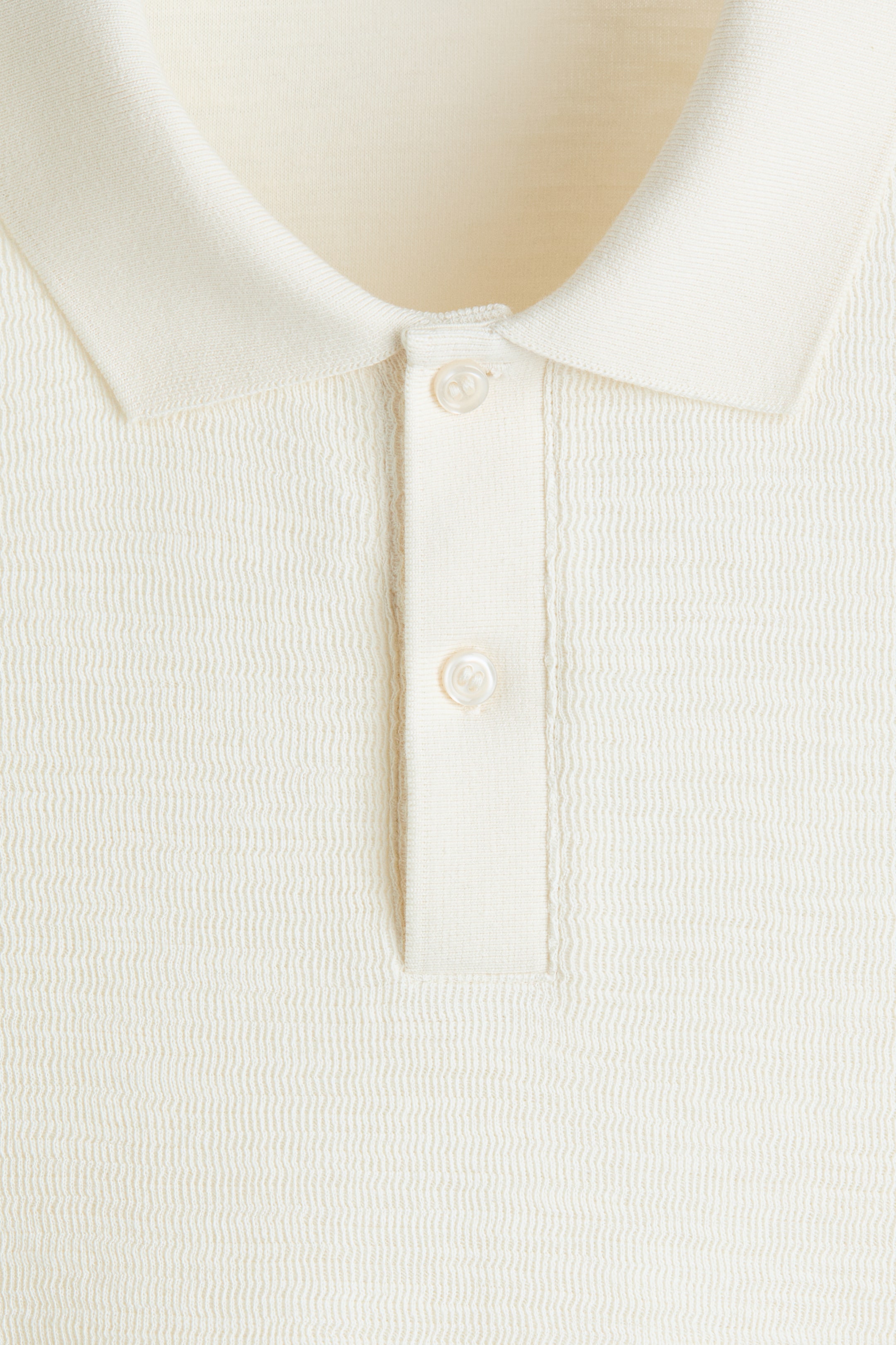 View larger image: Slim Fit Long-sleeve polo shirt - Cream - Men | H&M IE 6