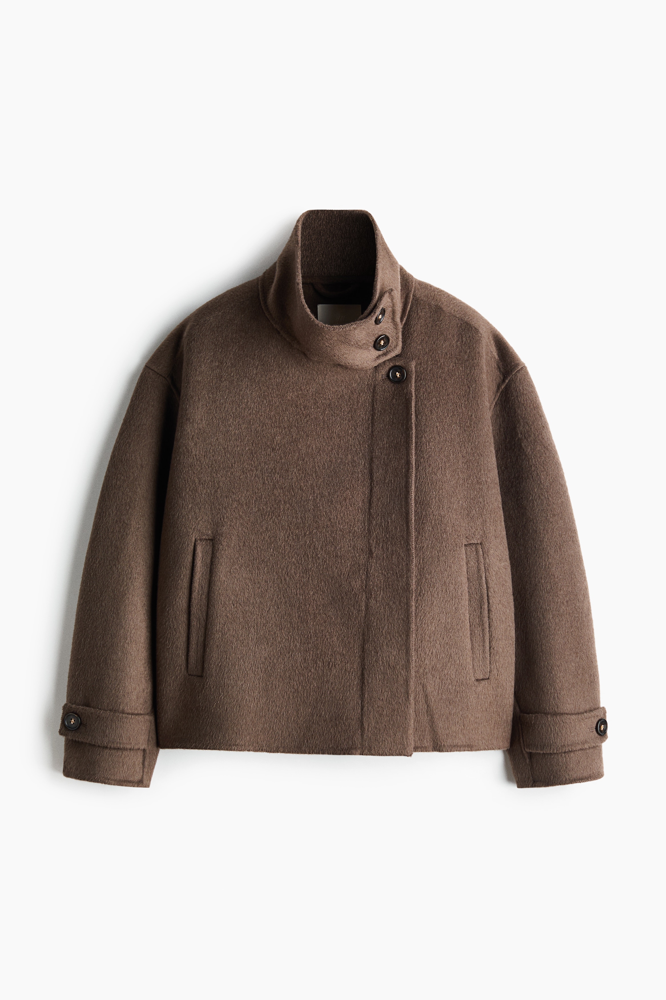 Handmade Wool-Blend Jacket - Brown