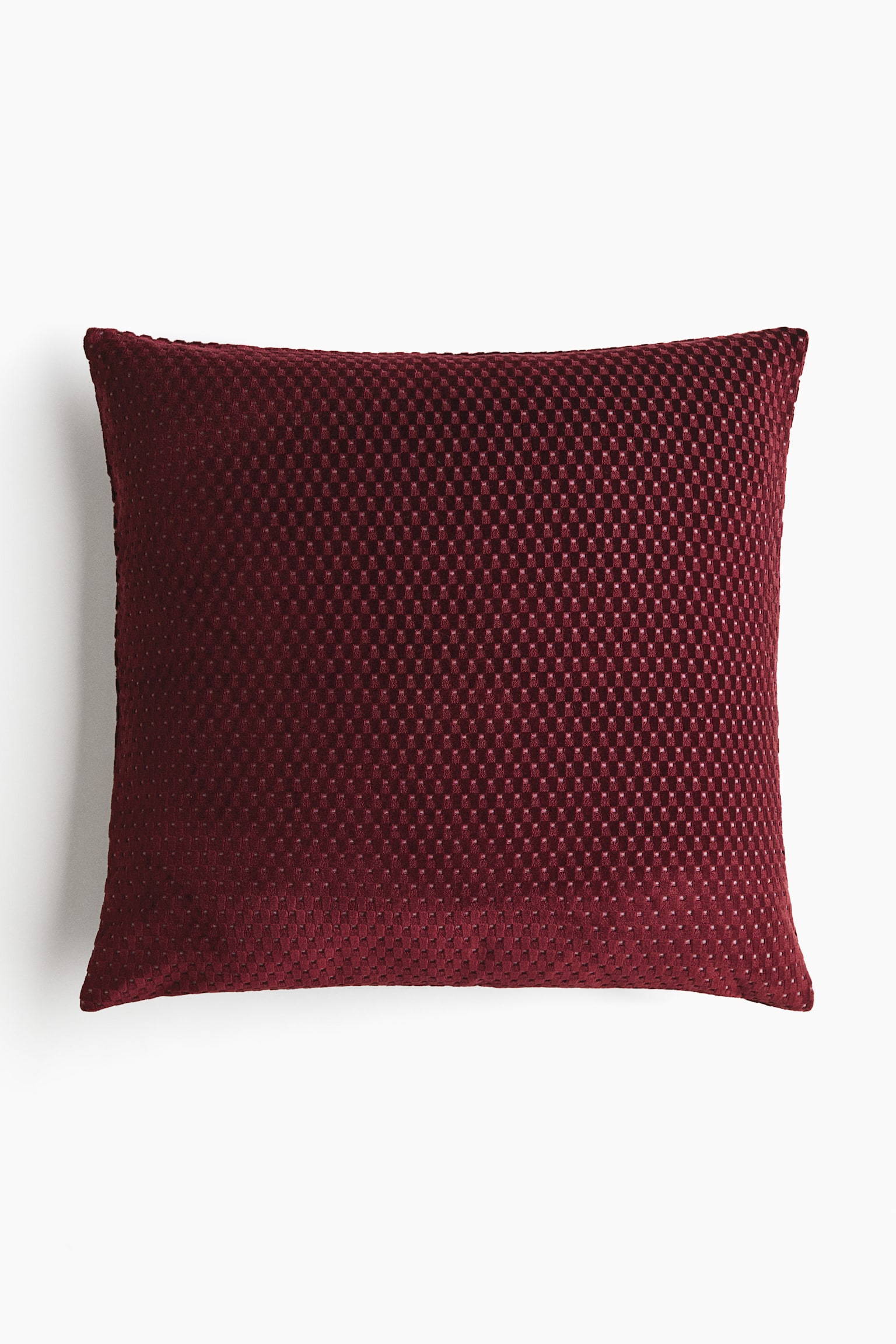 Velvet cushion cover - Burgundy/Dark mole/Light beige - 1