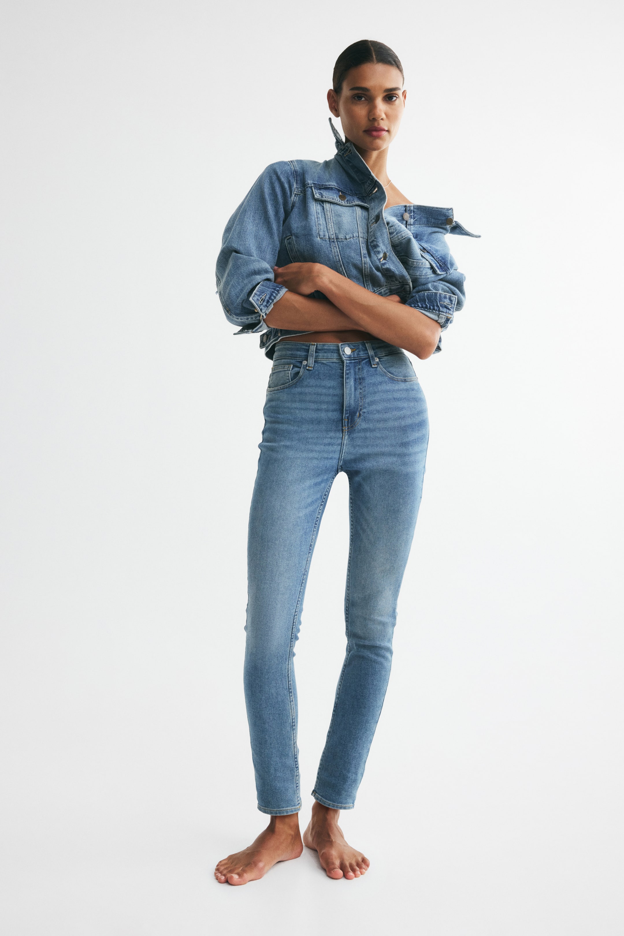 Agrandir l'image: Skinny High Waist Jeans - Bleu denim - FEMME | H&M FR 1