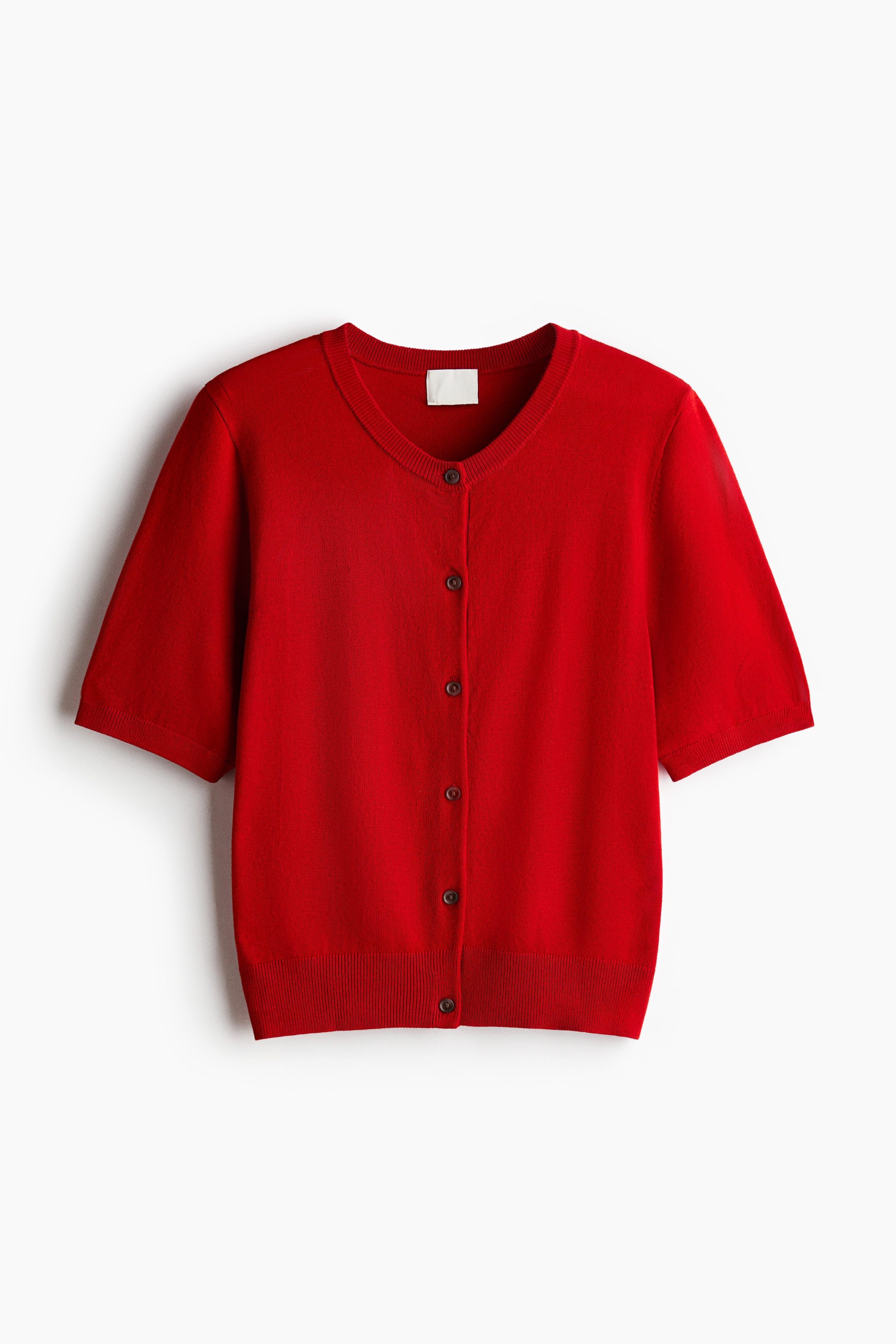 Short-sleeved cardigan - Red/Light pink/Cream/Light yellow/Dark beige