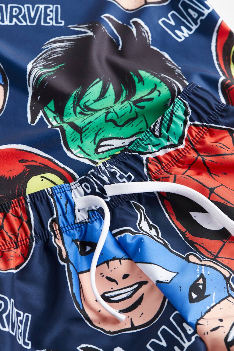 Printed Swim Set Dark blue/Marvel Comics Kids H&M US