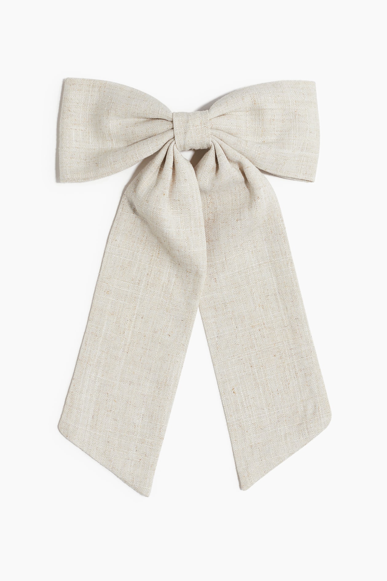 Barrette avec nœud en lin mélangé - Beige clair - FEMME | H&M FR