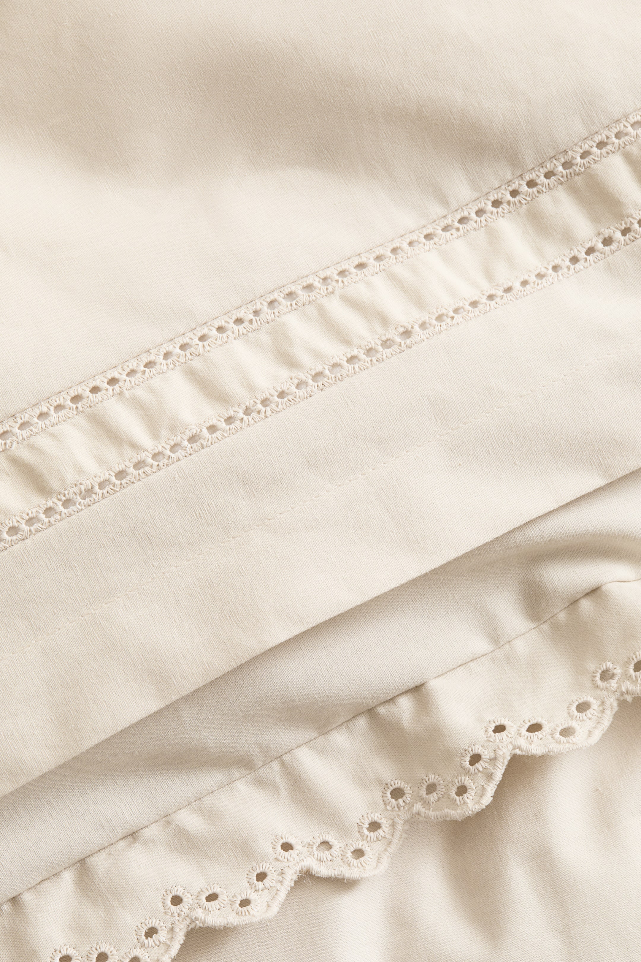 Eyelet-Embroidered Twin Duvet Cover Set