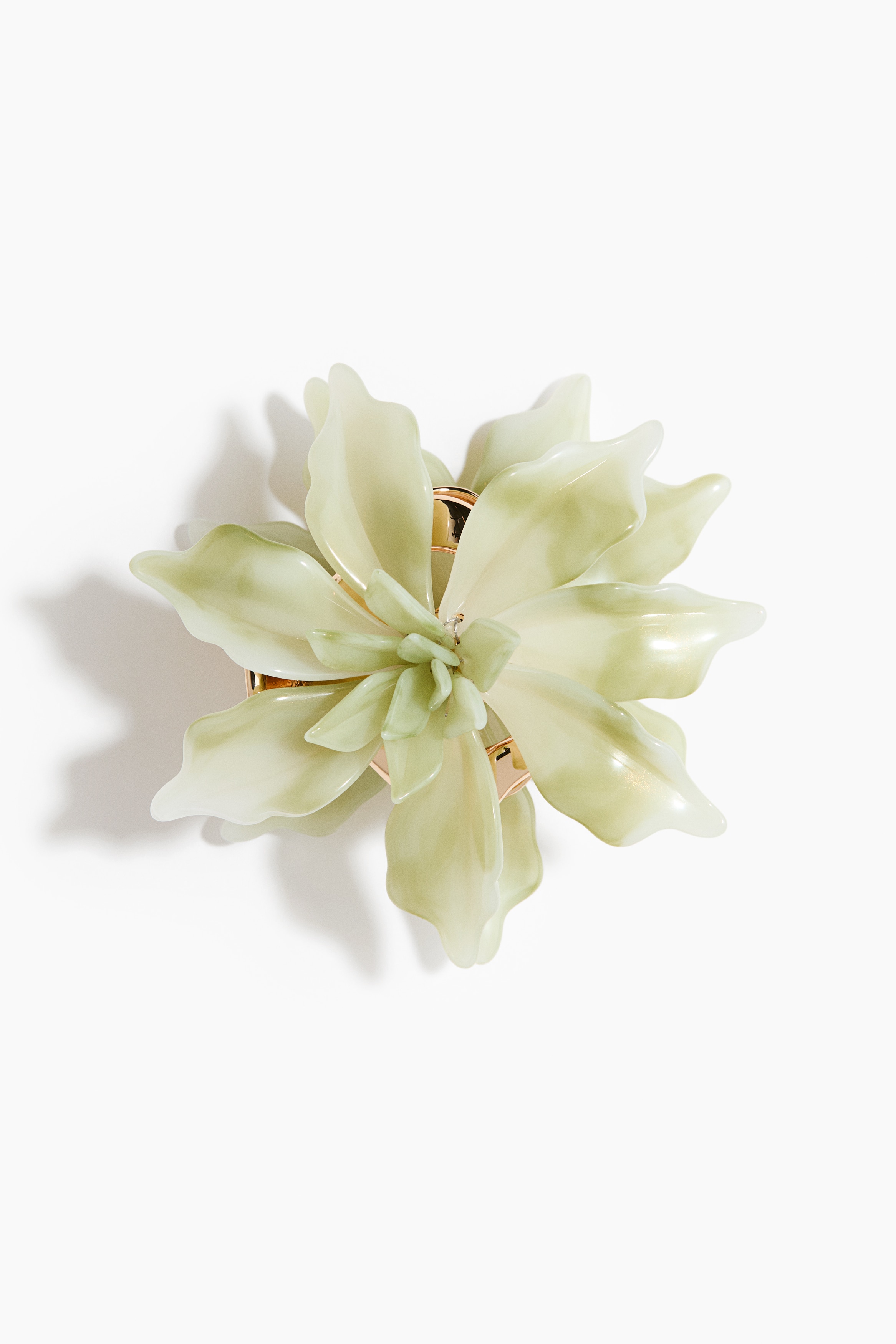 Flower-shaped hair claw - Pale green