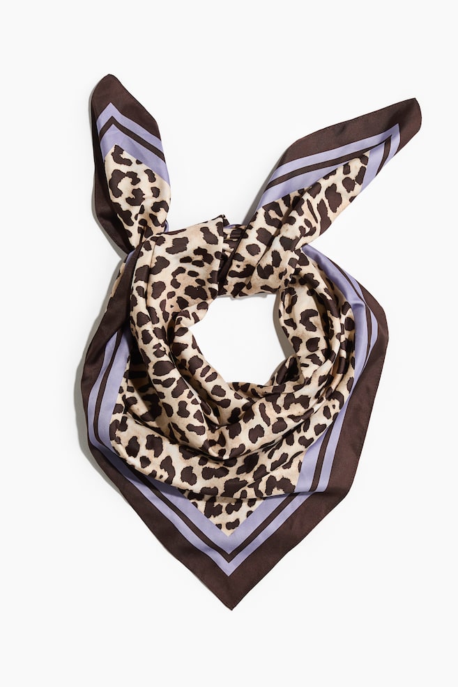 Patterned Scarf - Light purple/leopard print/Bright blue/knots/Rust red/yellow/Light pink/paisley/Dark red/patterned - 6