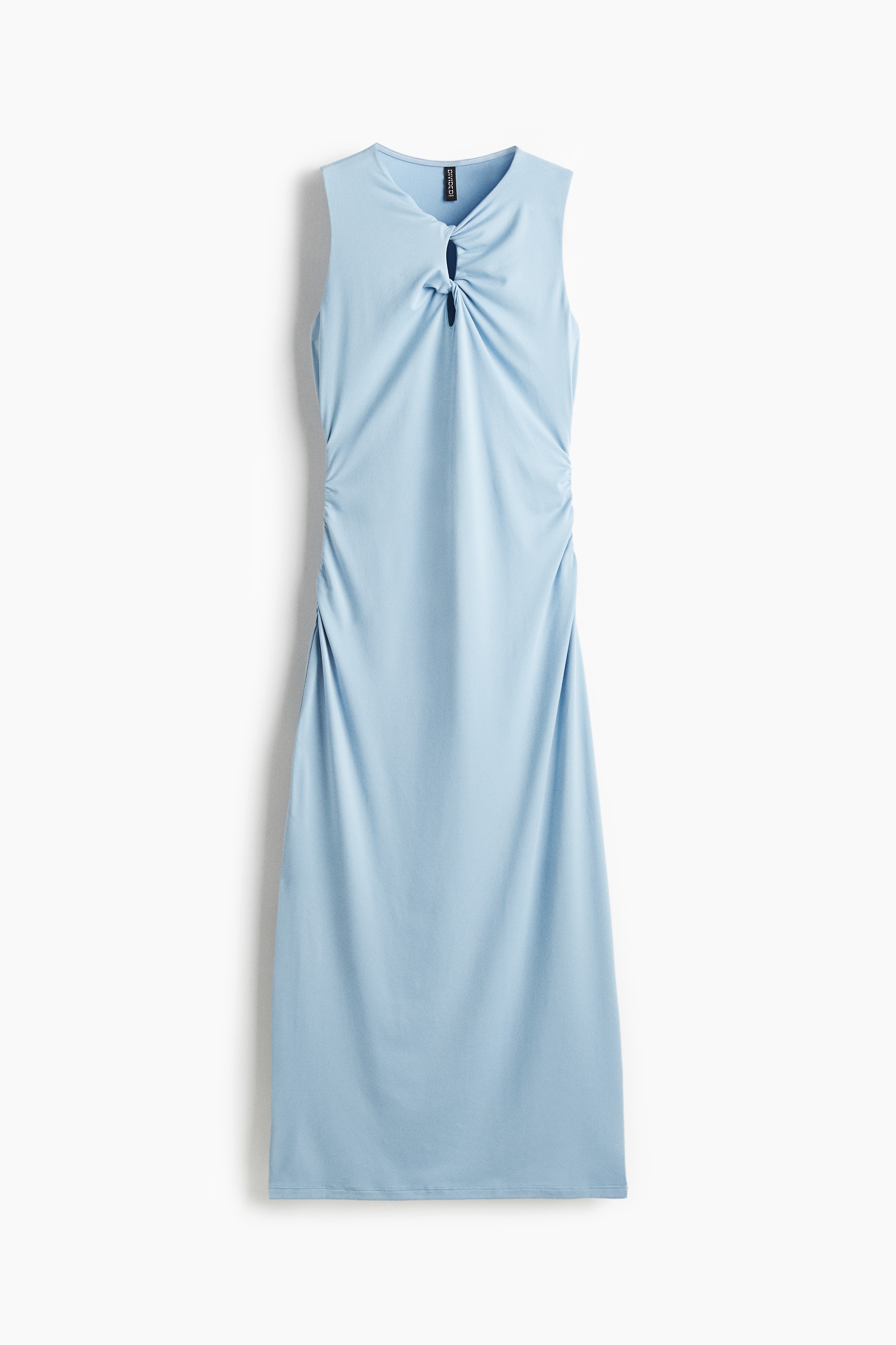 Twist-detail dress - Light blue/Red/Dark grey
