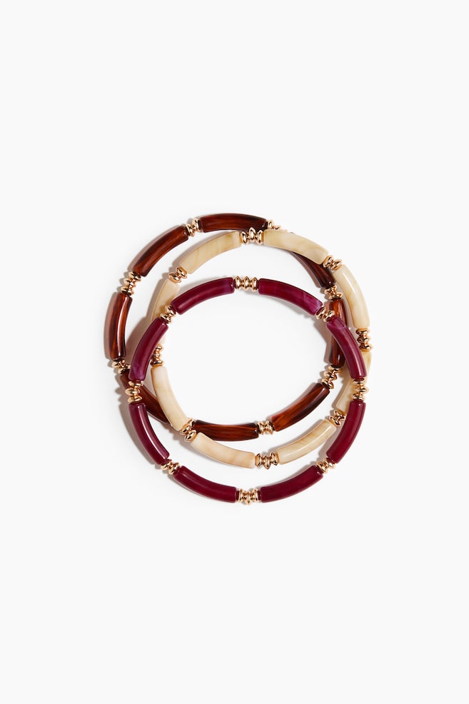 3-Pack Bracelets - Light beige/marbled - 1