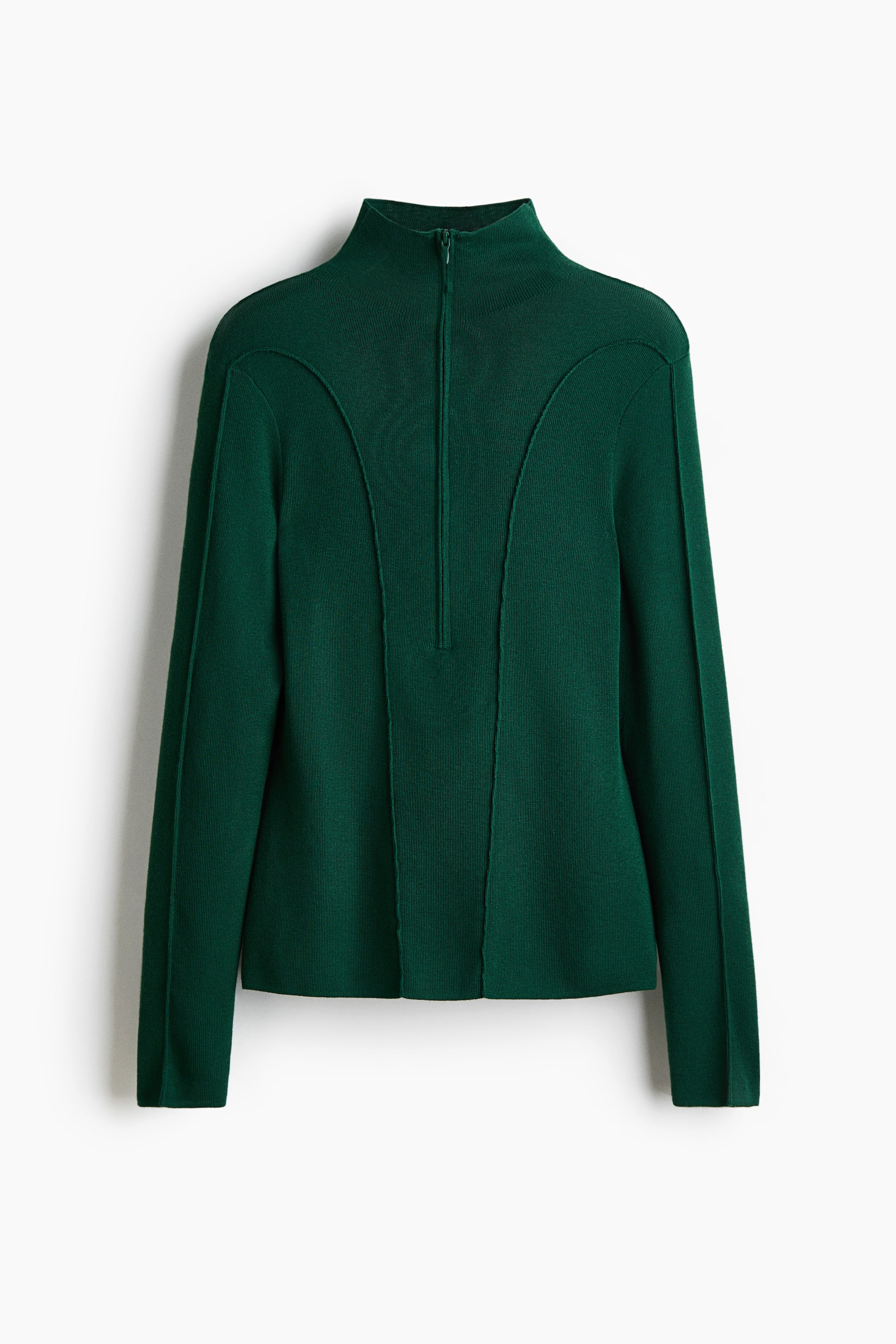 Ampliar la imagen: Top de cuello alto con zíper - Verde oscuro - Ladies | H&M MX 6