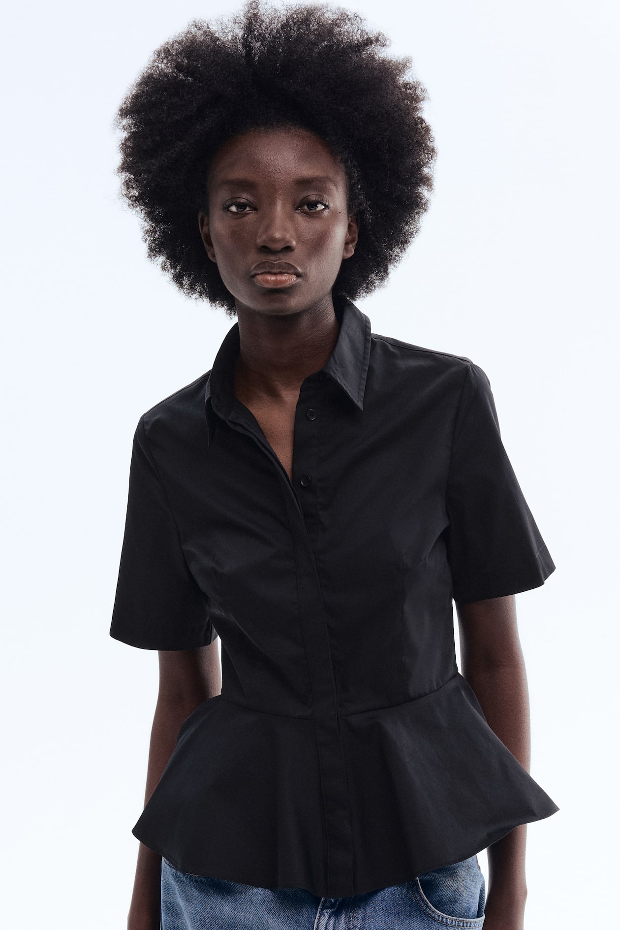 Poplin Peplum Shirt - image 3