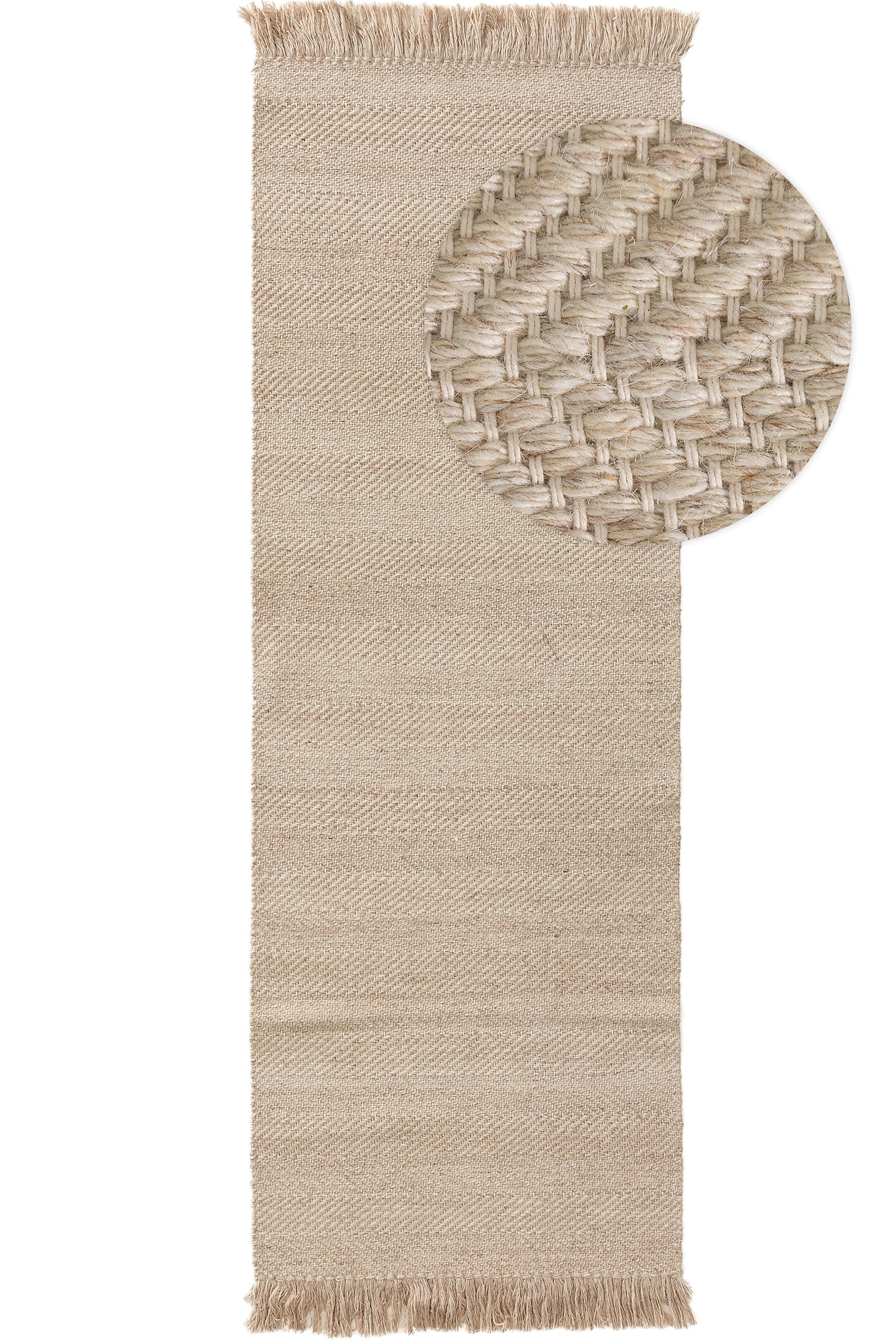 Tapis De Couloir En Laine Lars - Beige - 1