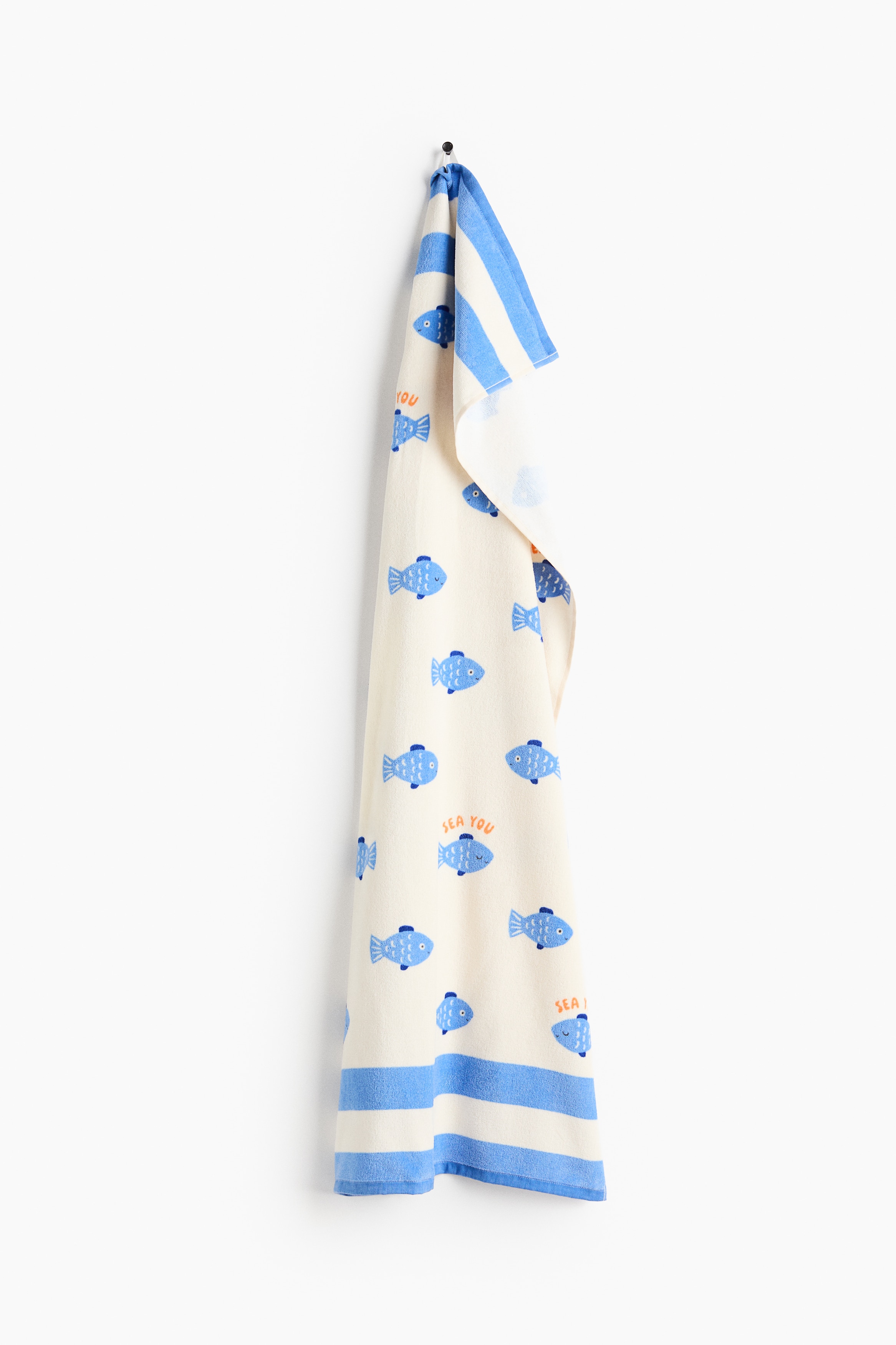 Patterned Bath Towel - Cream/blue fish/Light yellow/Ice Cream/Green/Triceratops/Cream/dinosaur/Light yellow/oranges/Turquoise/Paradise