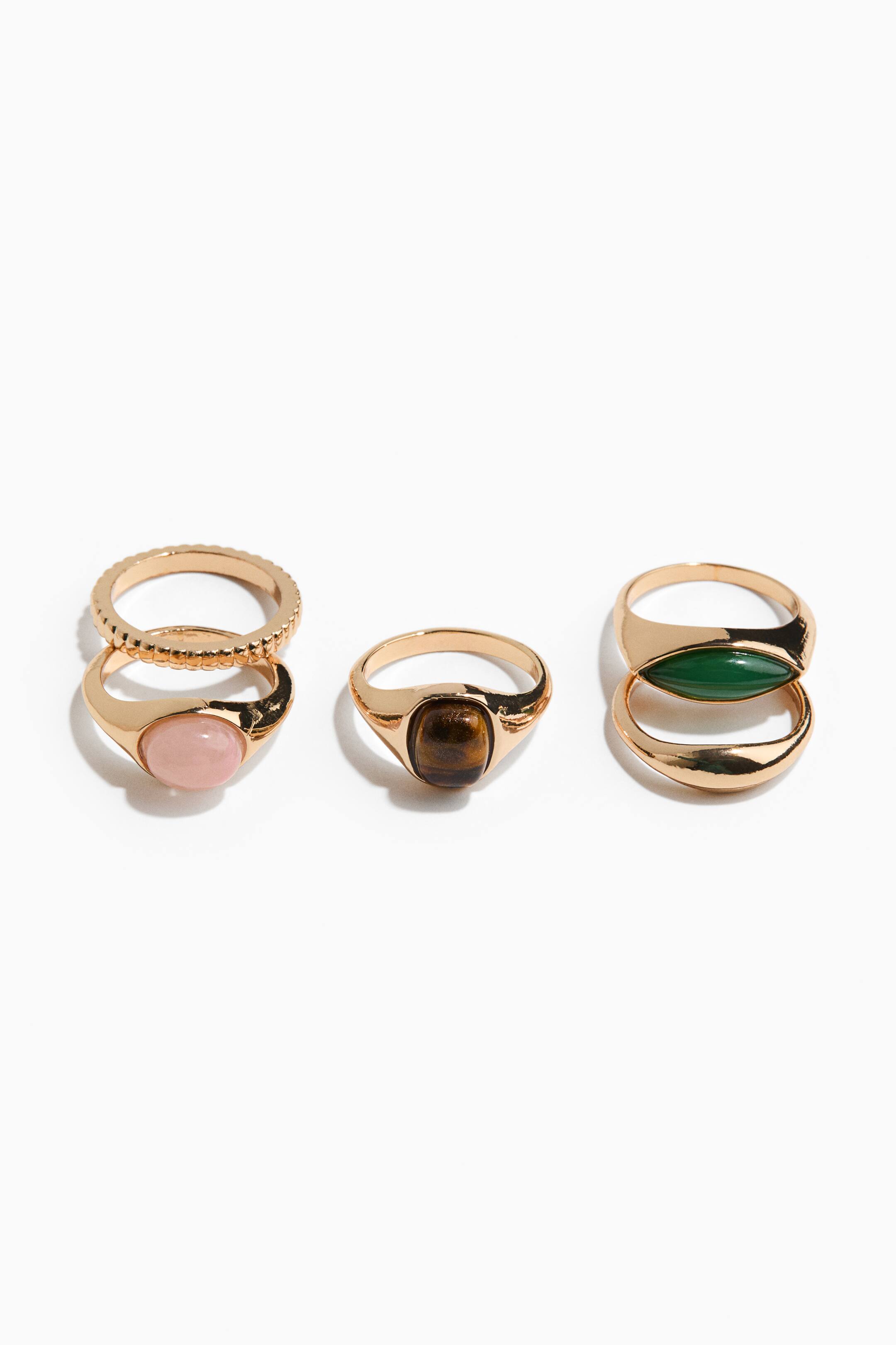 View larger image: 5-pack rings - Gold-coloured - Ladies | H&M 1