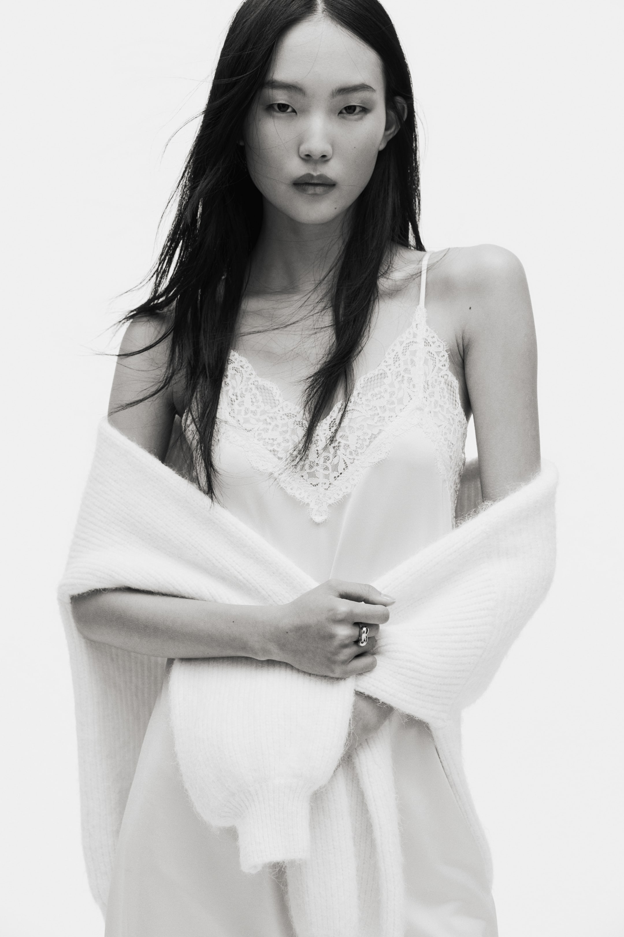 View larger image: Lace-Trimmed Slip Dress - Pale powder pink - Ladies | H&M US 2